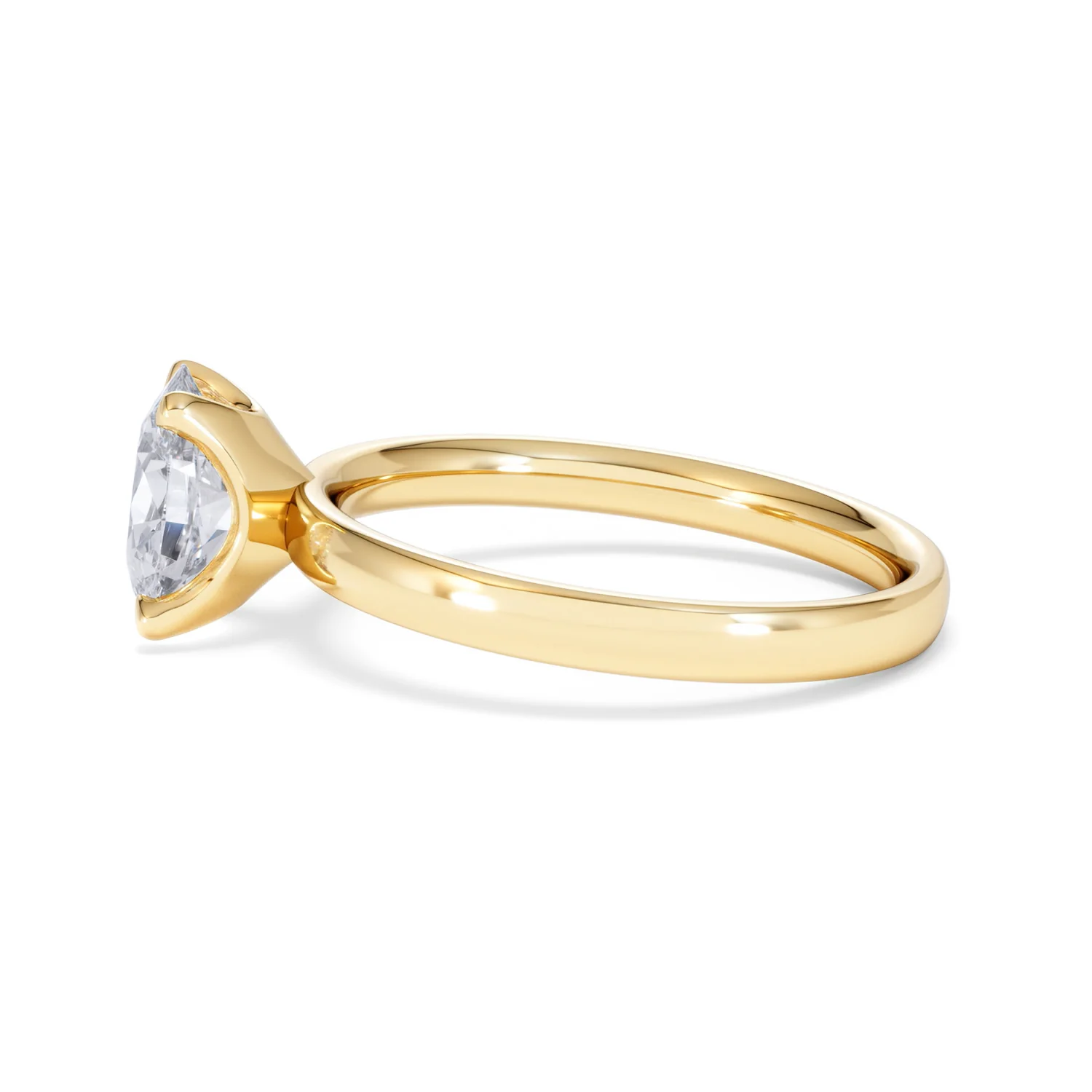 Origin 1.00ct Oval Cut Lab Diamond Solitaire Engagement Ring in 18K Yellow Gold - Image 68