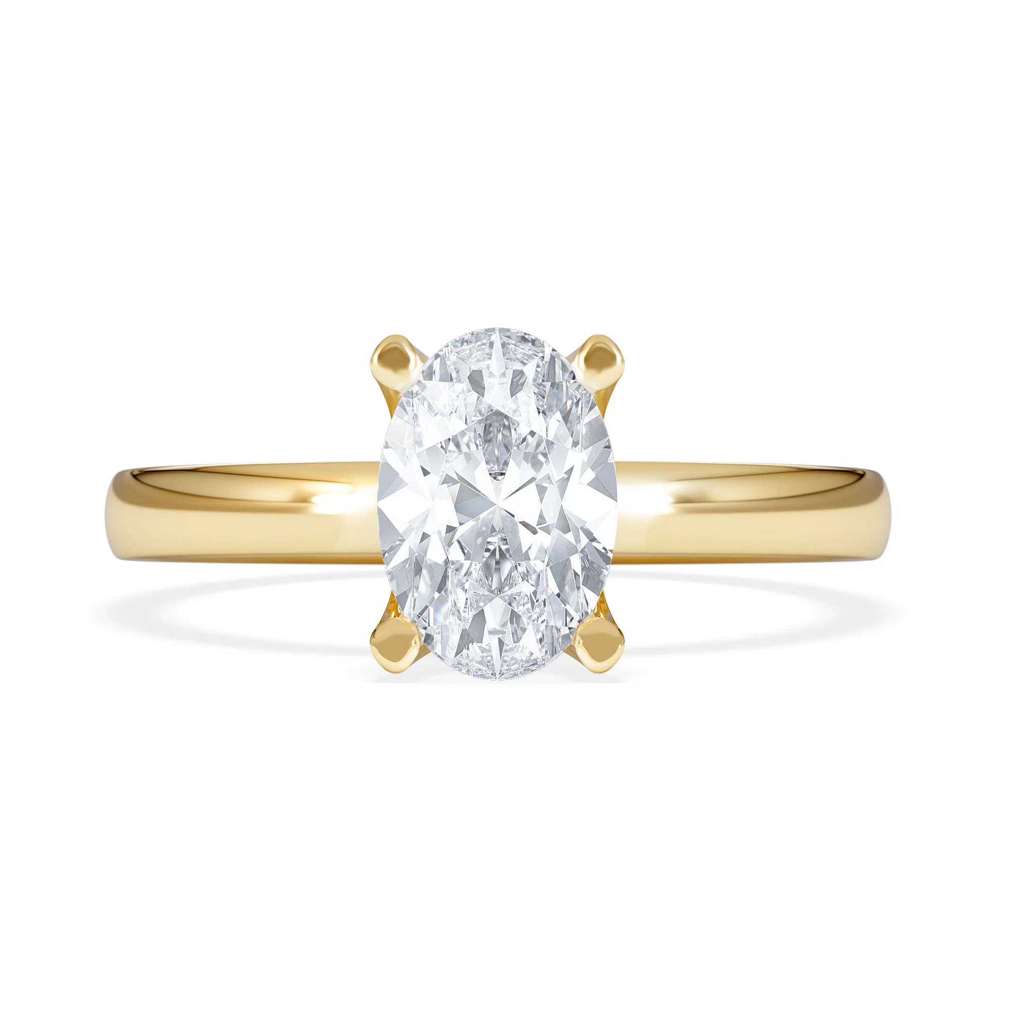 Origin 1.00ct Oval Cut Lab Diamond Solitaire Engagement Ring in 18K Yellow Gold - Image 7