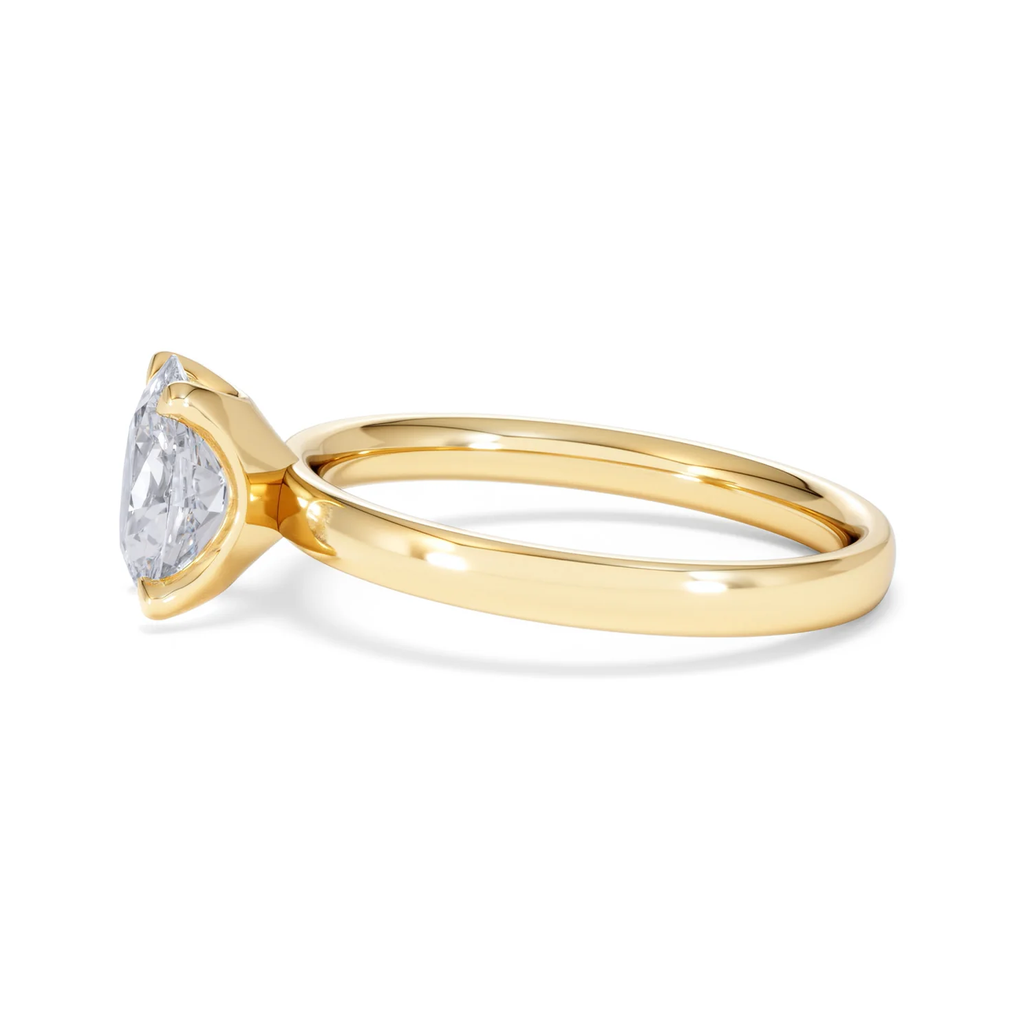 Origin 1.00ct Oval Cut Lab Diamond Solitaire Engagement Ring in 18K Yellow Gold - Image 70