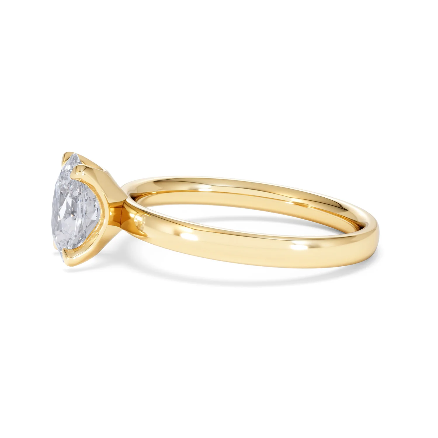 Origin 1.00ct Oval Cut Lab Diamond Solitaire Engagement Ring in 18K Yellow Gold - Image 71