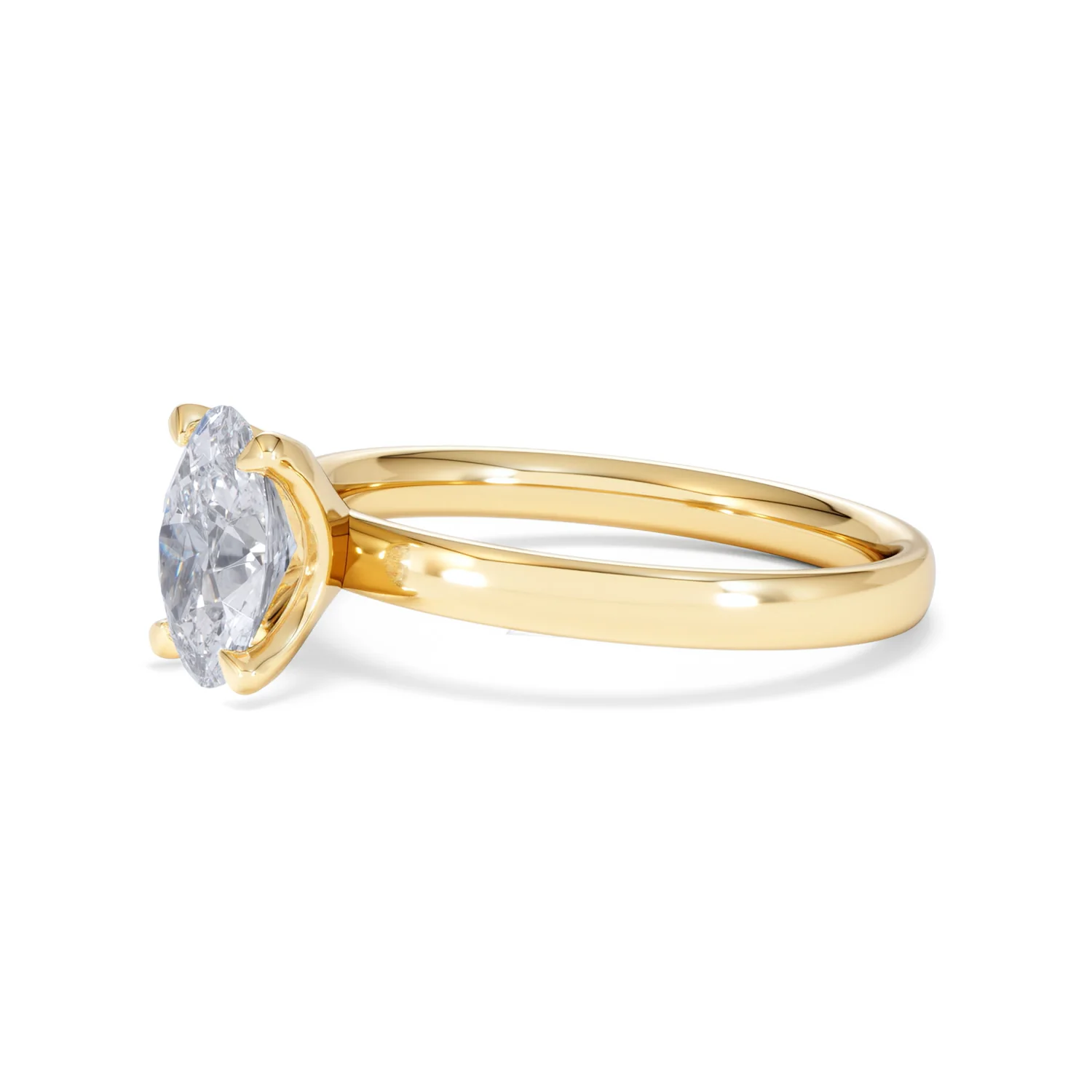 Origin 1.00ct Oval Cut Lab Diamond Solitaire Engagement Ring in 18K Yellow Gold - Image 75