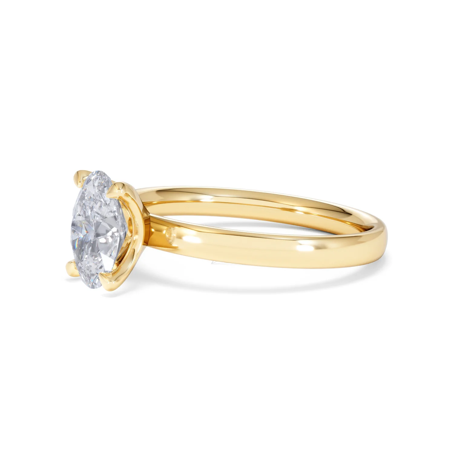 Origin 1.00ct Oval Cut Lab Diamond Solitaire Engagement Ring in 18K Yellow Gold - Image 76