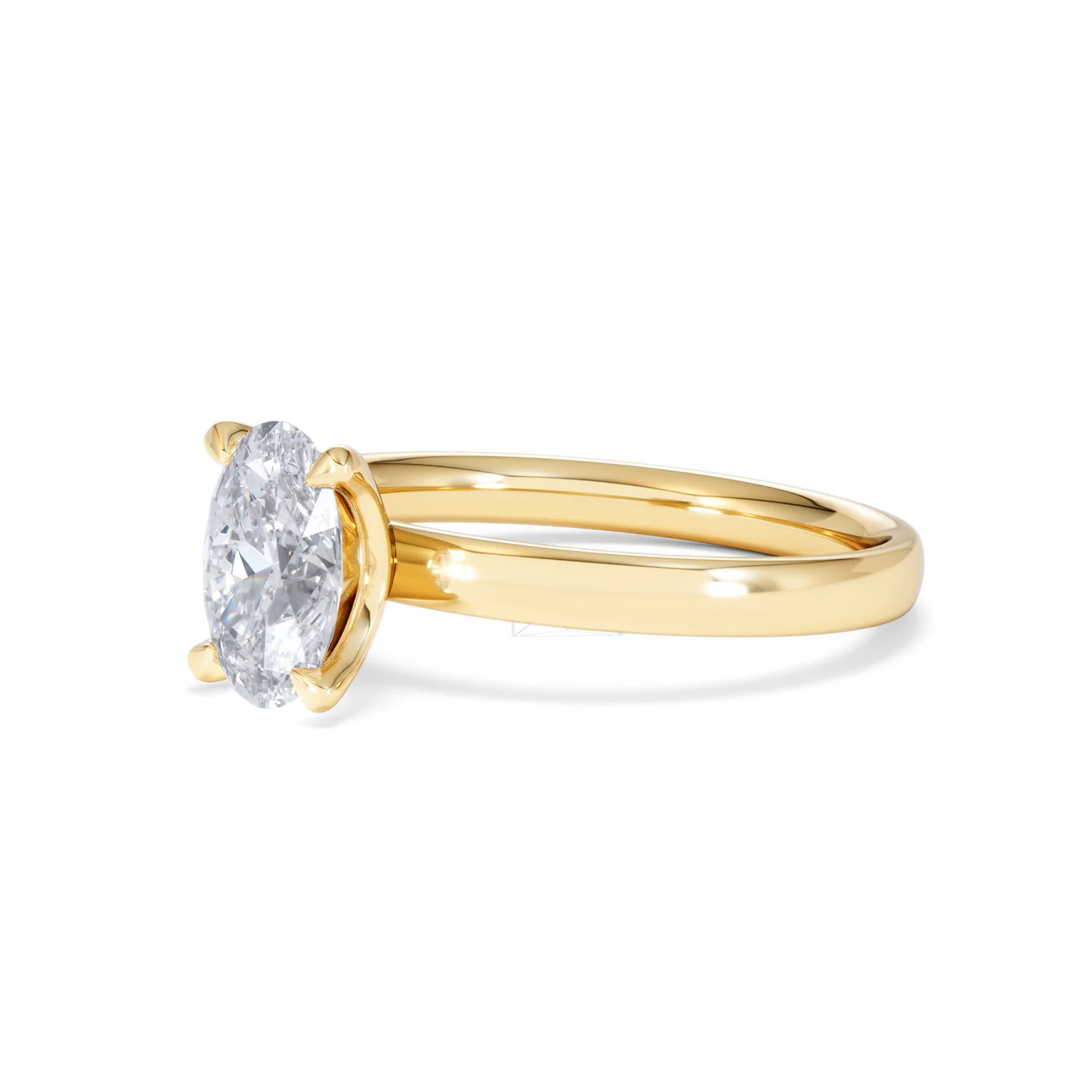 Origin 1.00ct Oval Cut Lab Diamond Solitaire Engagement Ring in 18K Yellow Gold - Image 78