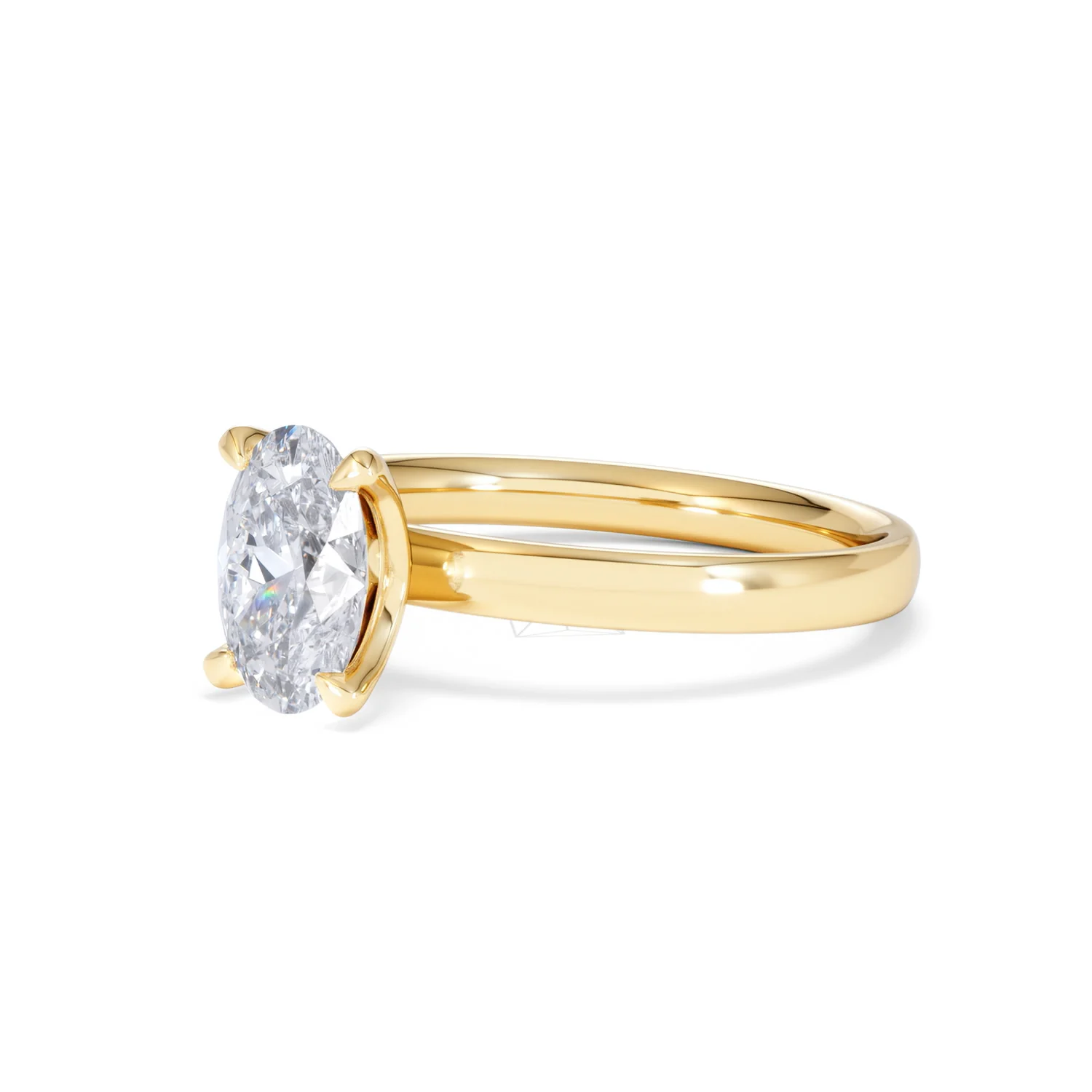 Origin 1.00ct Oval Cut Lab Diamond Solitaire Engagement Ring in 18K Yellow Gold - Image 79