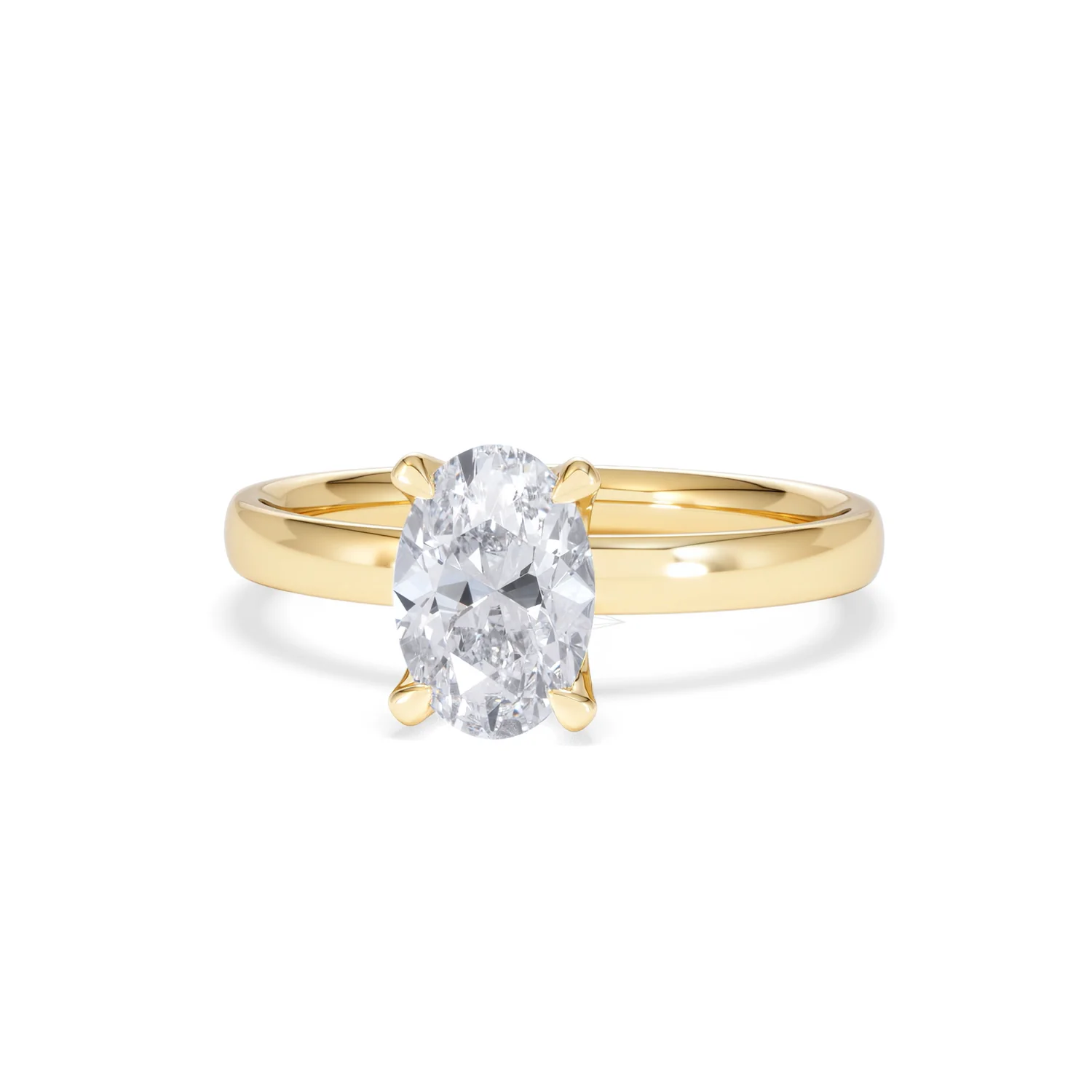 Origin 1.00ct Oval Cut Lab Diamond Solitaire Engagement Ring in 18K Yellow Gold - Image 86