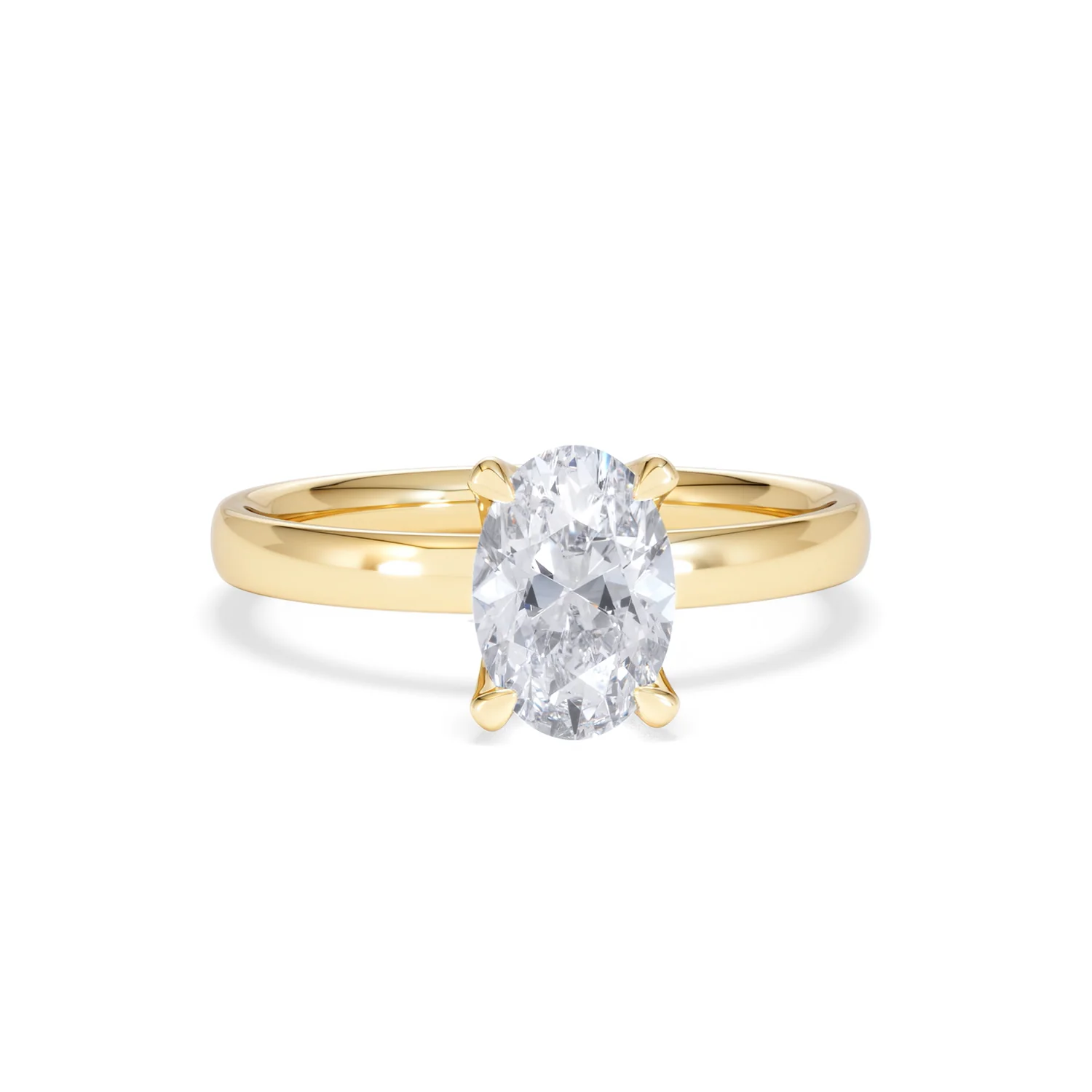 Origin 1.00ct Oval Cut Lab Diamond Solitaire Engagement Ring in 18K Yellow Gold - Image 9