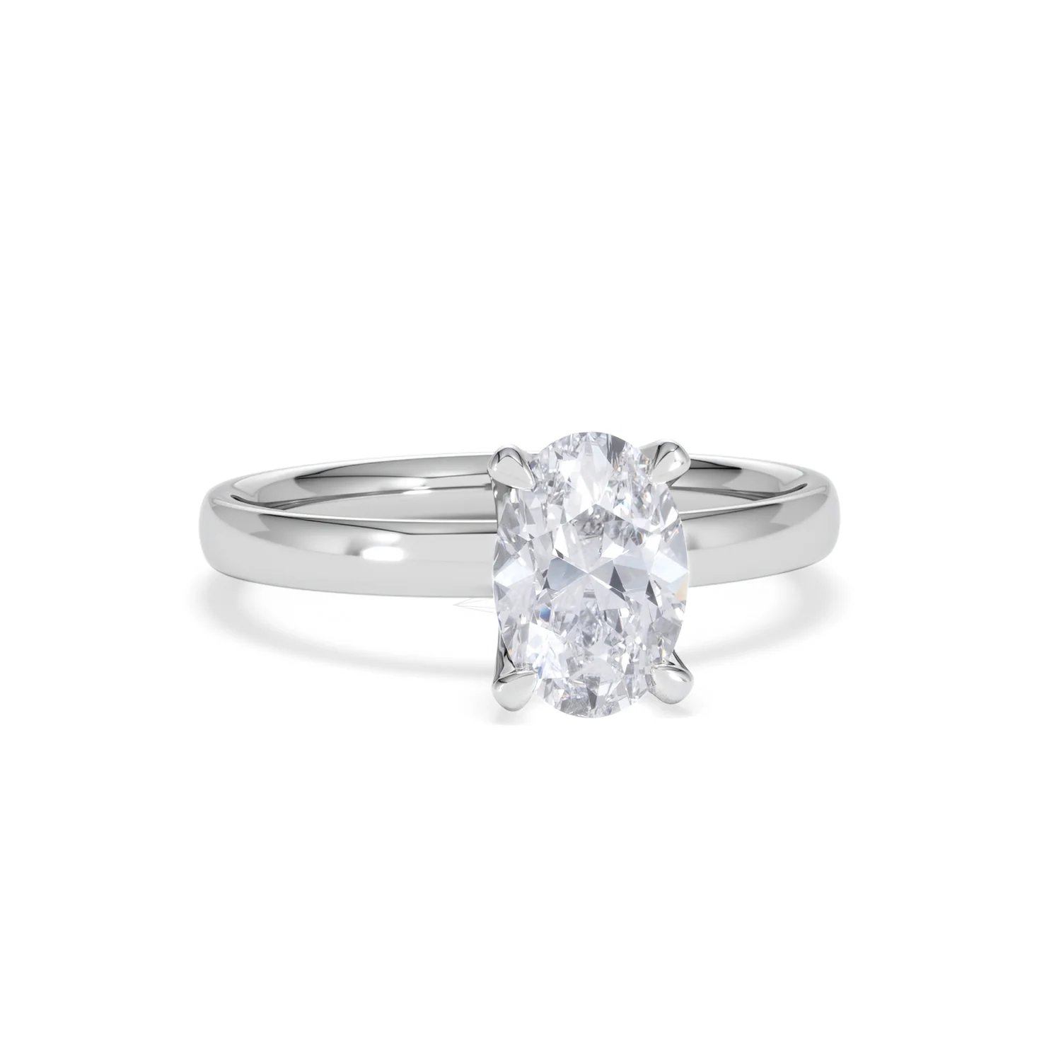 Origin 1.00ct Oval Cut Lab Diamond Solitaire Engagement Ring in Platinum - Image 10
