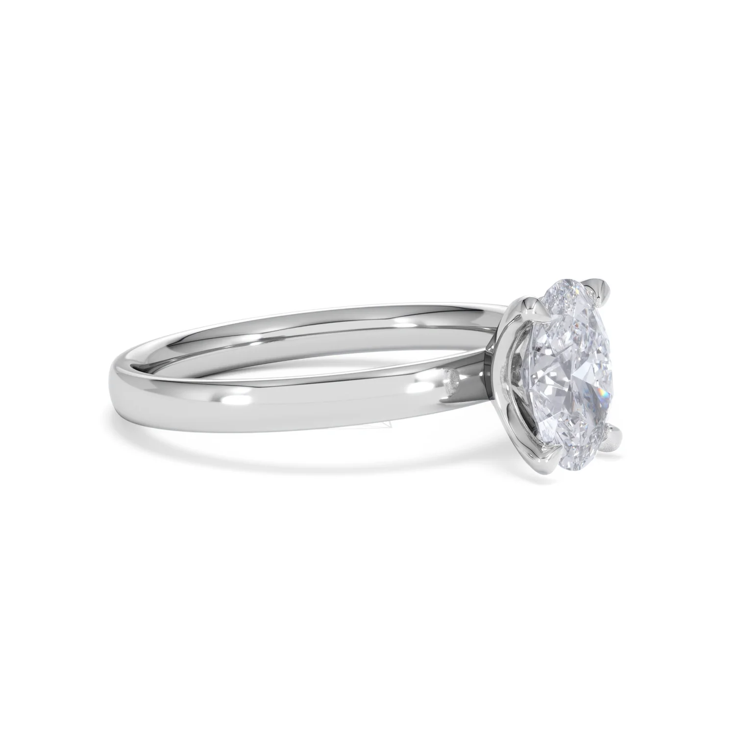 Origin 1.00ct Oval Cut Lab Diamond Solitaire Engagement Ring in Platinum - Image 19