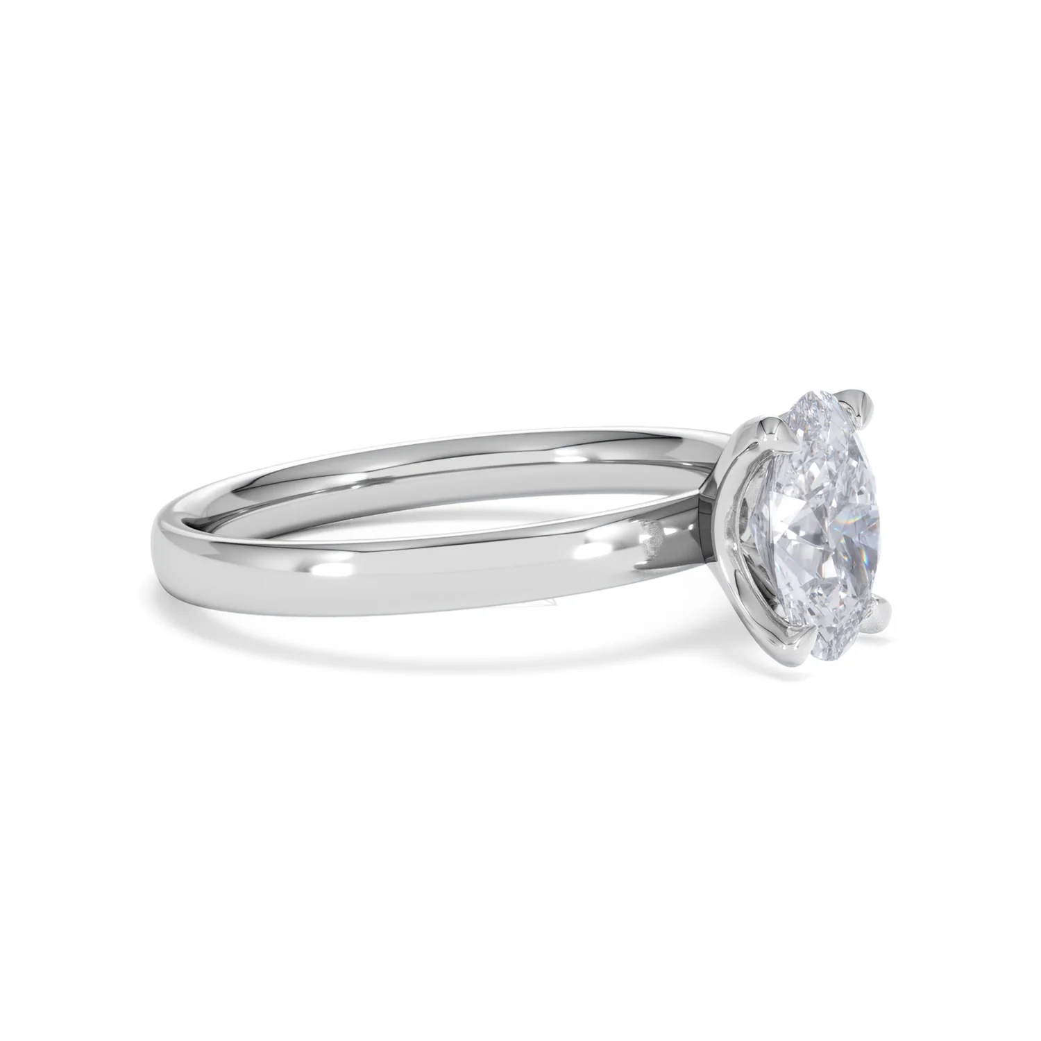 Origin 1.00ct Oval Cut Lab Diamond Solitaire Engagement Ring in Platinum - Image 20