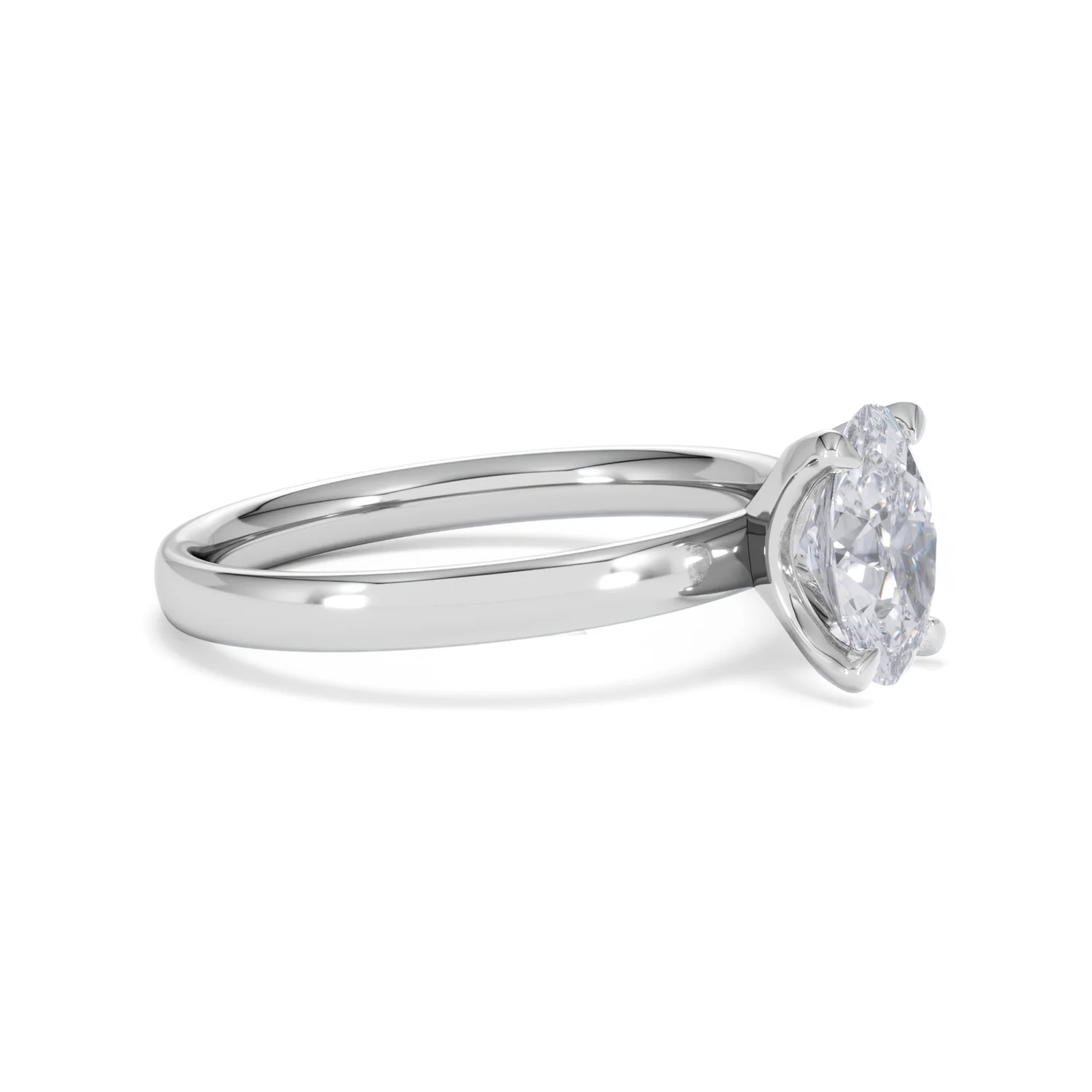 Origin 1.00ct Oval Cut Lab Diamond Solitaire Engagement Ring in Platinum - Image 21