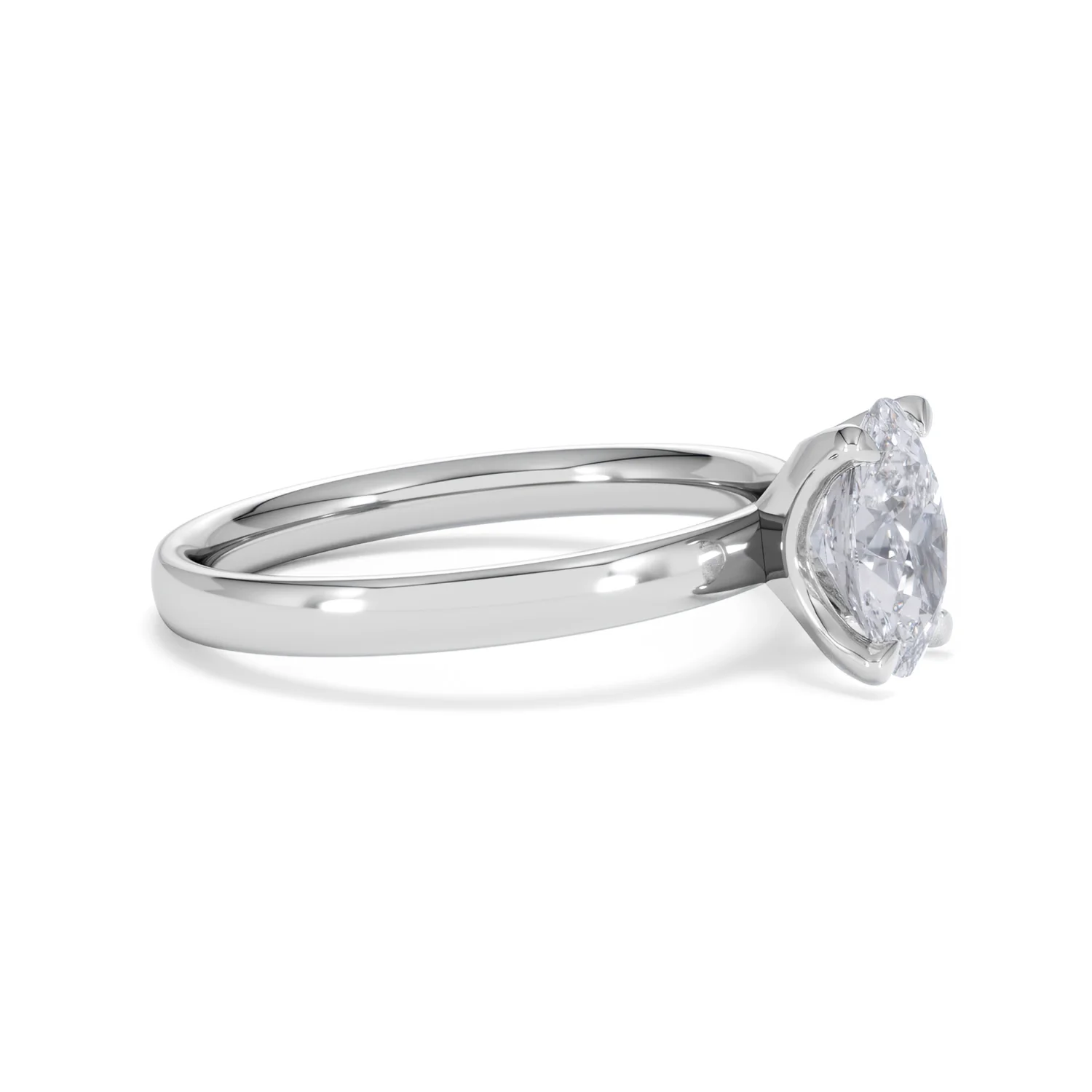 Origin 1.00ct Oval Cut Lab Diamond Solitaire Engagement Ring in Platinum - Image 22