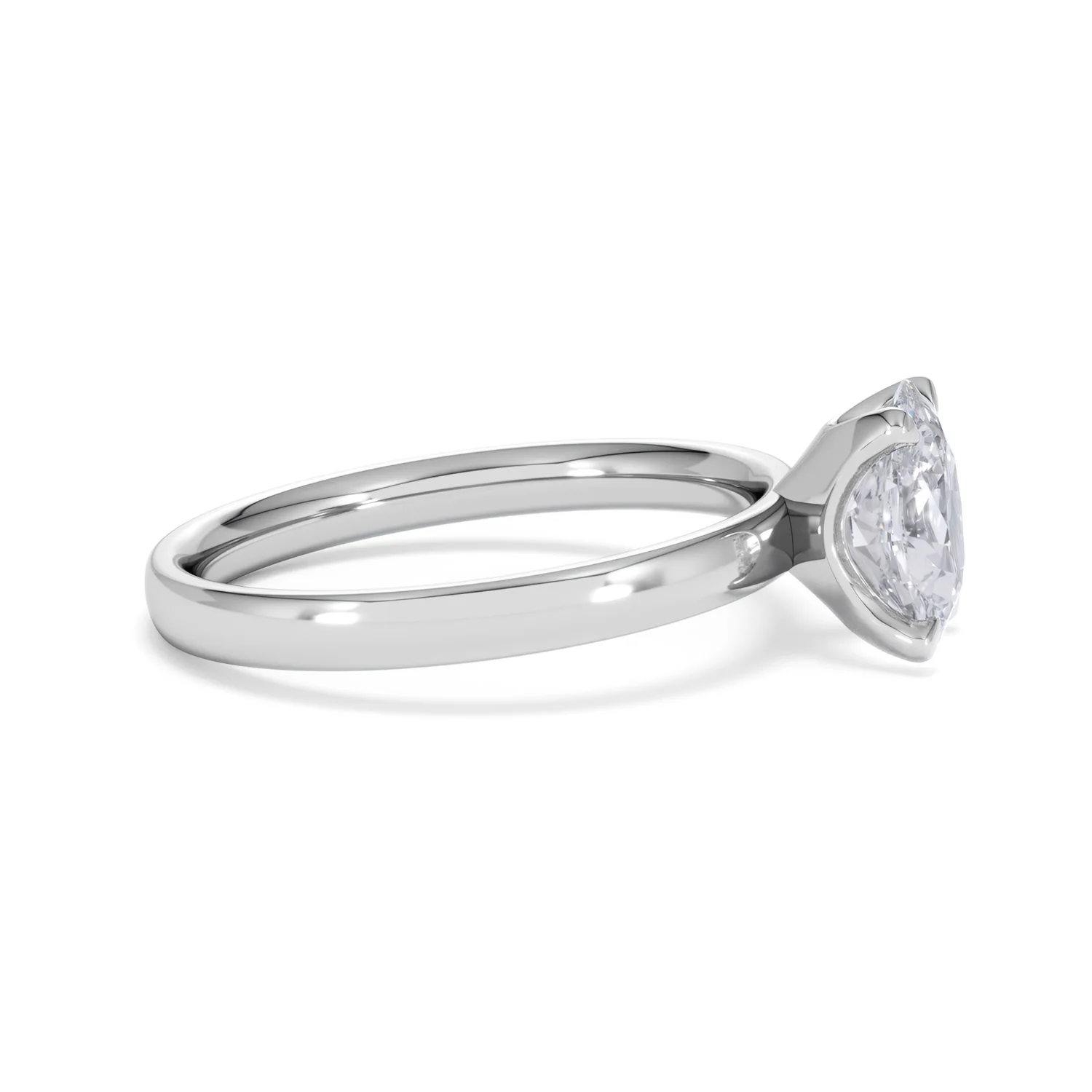 Origin 1.00ct Oval Cut Lab Diamond Solitaire Engagement Ring in Platinum - Image 25