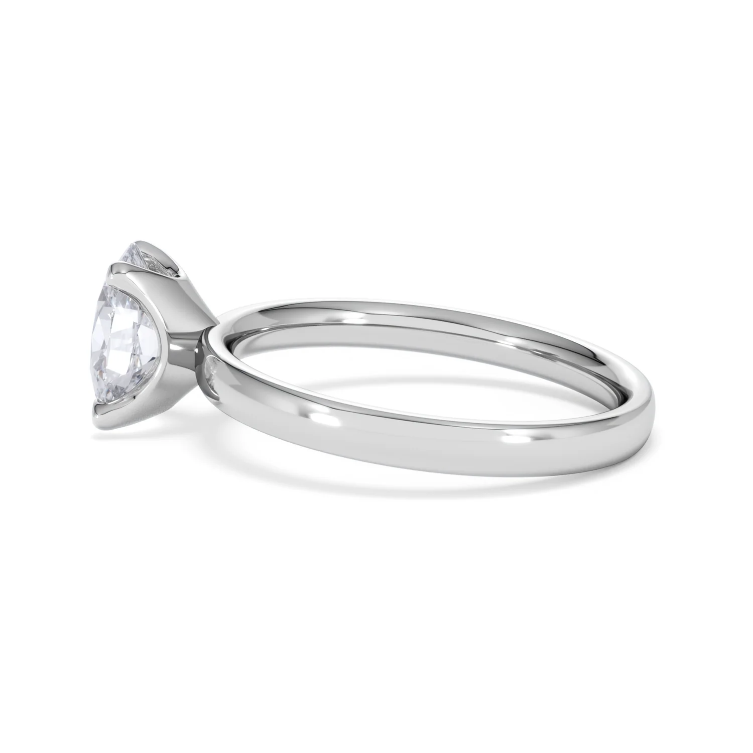 Origin 1.00ct Oval Cut Lab Diamond Solitaire Engagement Ring in Platinum - Image 66