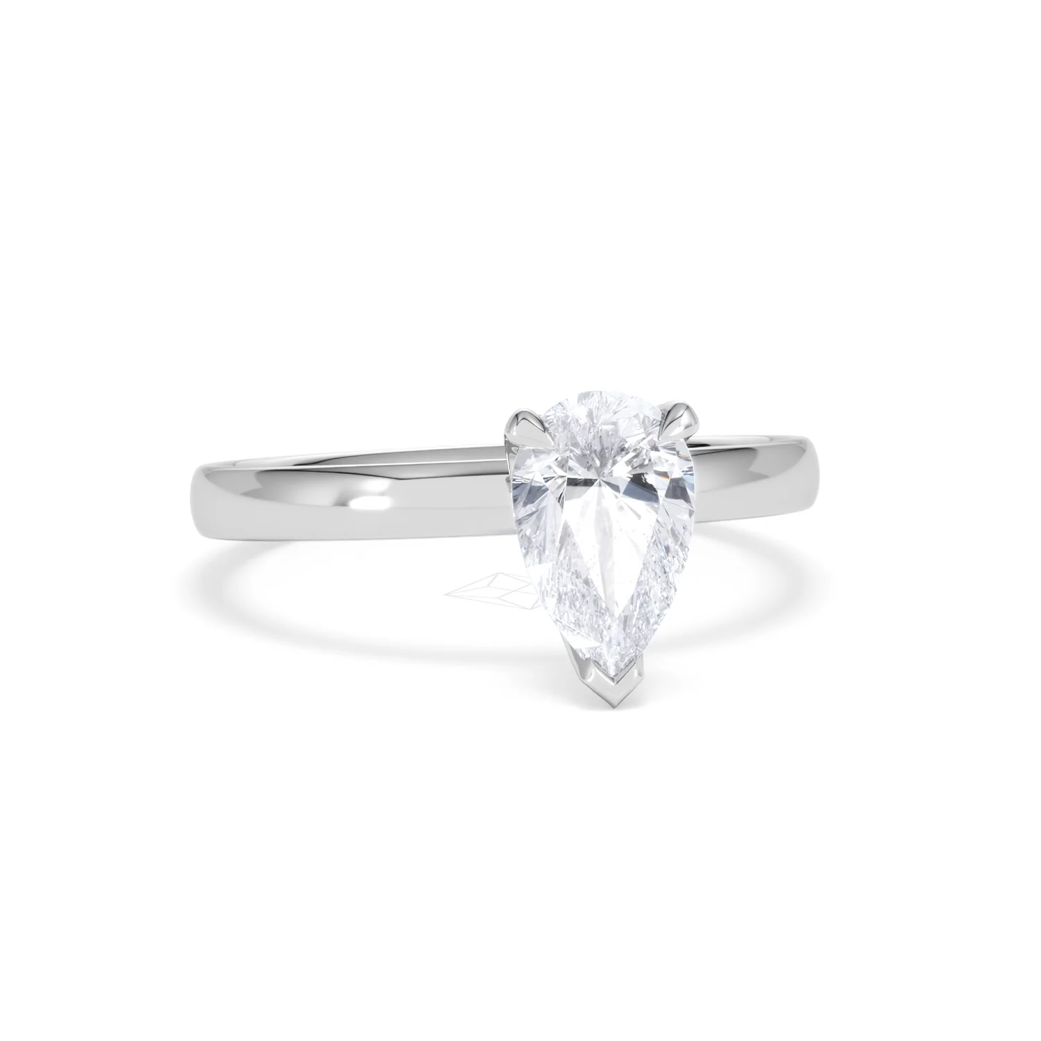 Origin 1.00ct Pear Cut Lab Diamond Solitaire Engagement Ring in 18K White Gold - Image 10