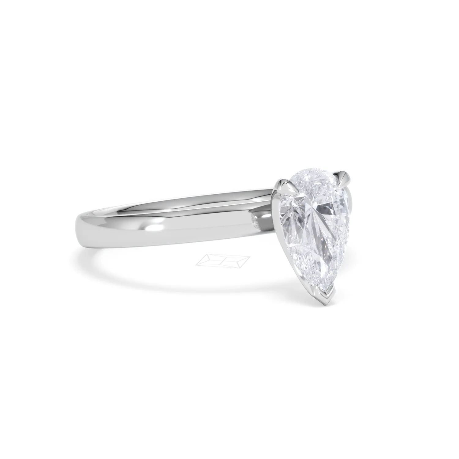 Origin 1.00ct Pear Cut Lab Diamond Solitaire Engagement Ring in 18K White Gold - Image 14