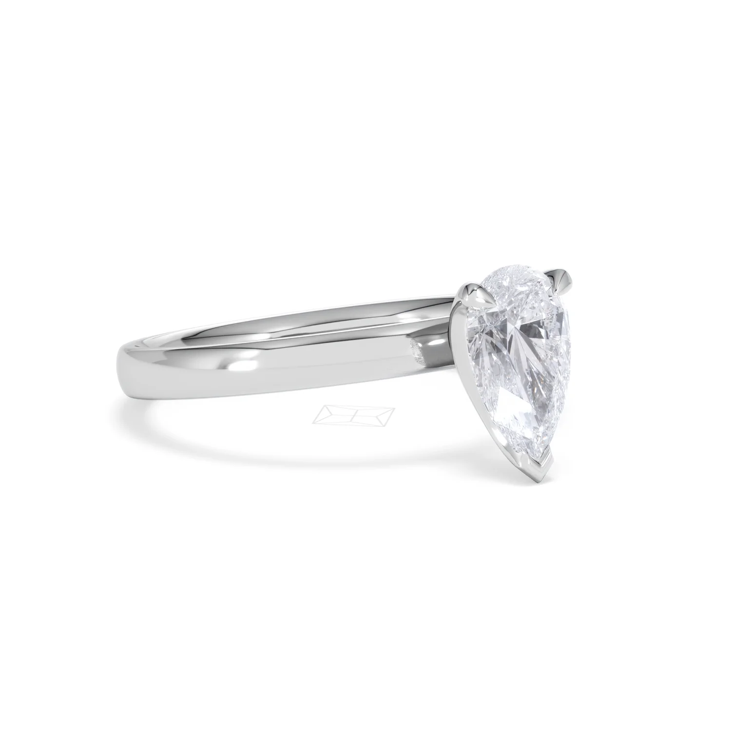 Origin 1.00ct Pear Cut Lab Diamond Solitaire Engagement Ring in 18K White Gold - Image 15