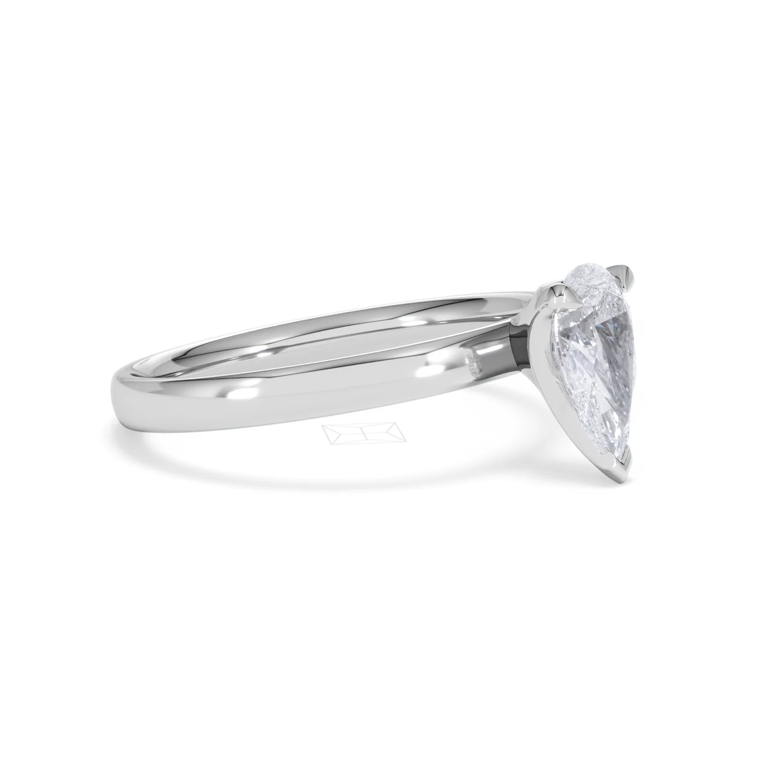 Origin 1.00ct Pear Cut Lab Diamond Solitaire Engagement Ring in 18K White Gold - Image 19