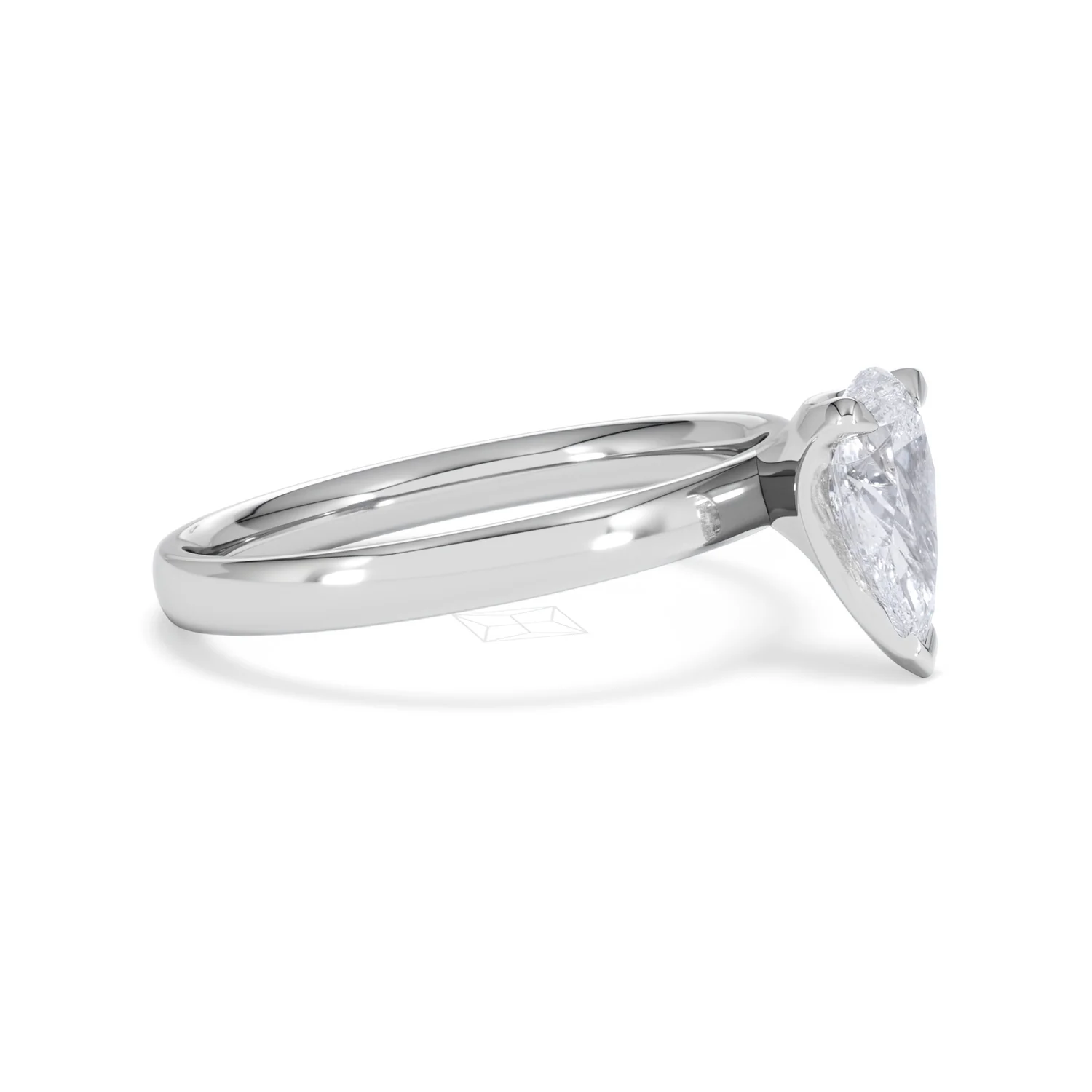 Origin 1.00ct Pear Cut Lab Diamond Solitaire Engagement Ring in 18K White Gold - Image 21
