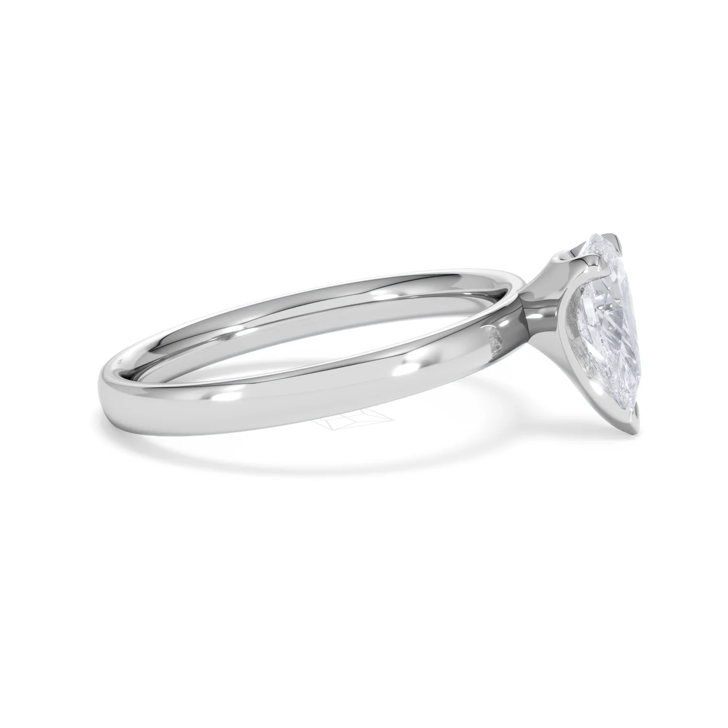 Origin 1.00ct Pear Cut Lab Diamond Solitaire Engagement Ring in 18K White Gold - Image 24