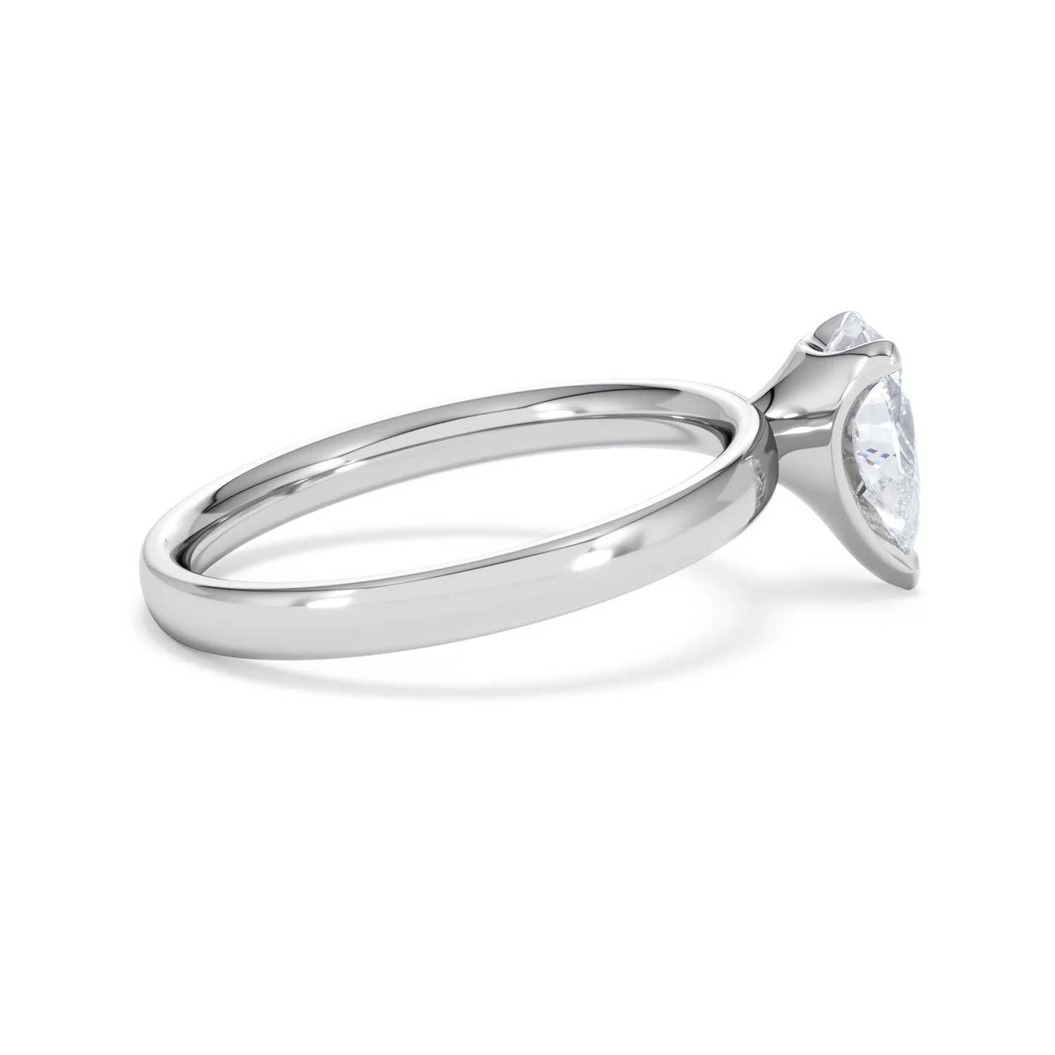 Origin 1.00ct Pear Cut Lab Diamond Solitaire Engagement Ring in 18K White Gold - Image 29