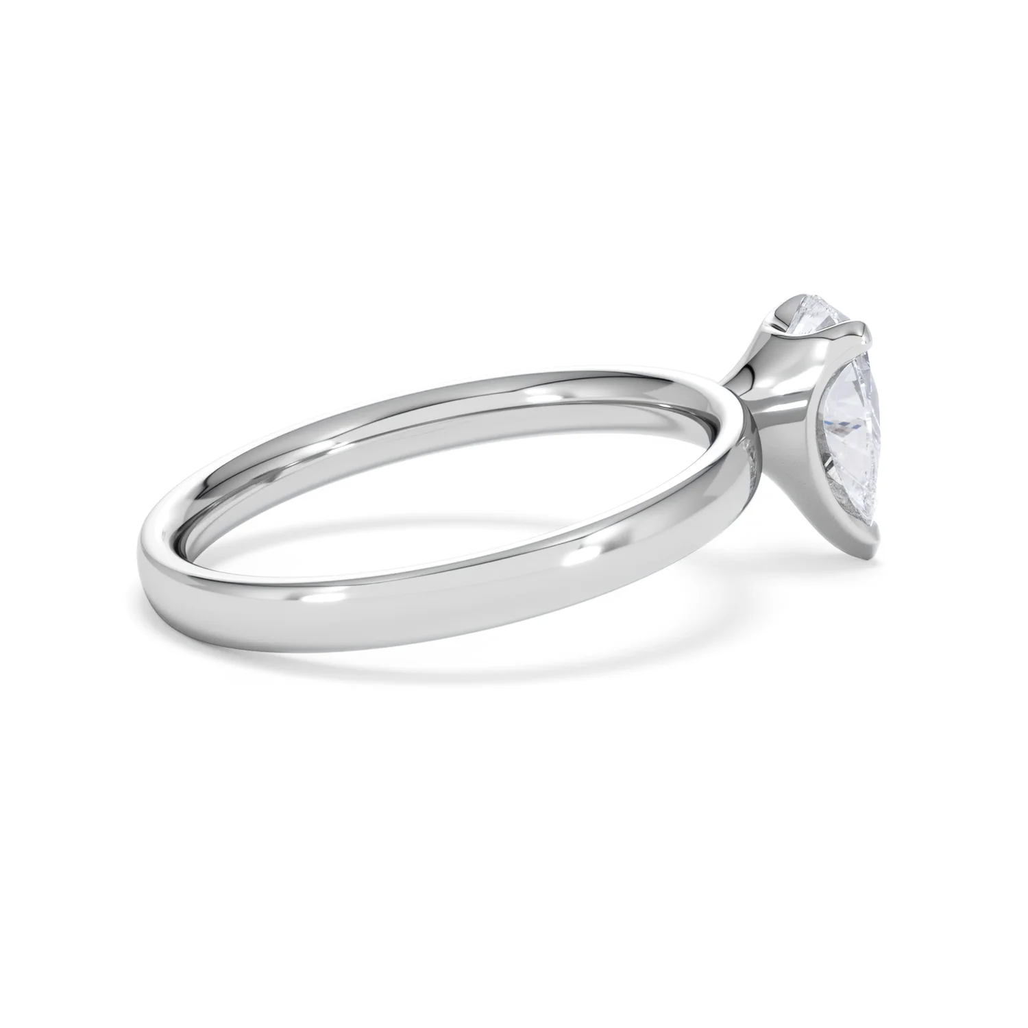 Origin 1.00ct Pear Cut Lab Diamond Solitaire Engagement Ring in 18K White Gold - Image 31