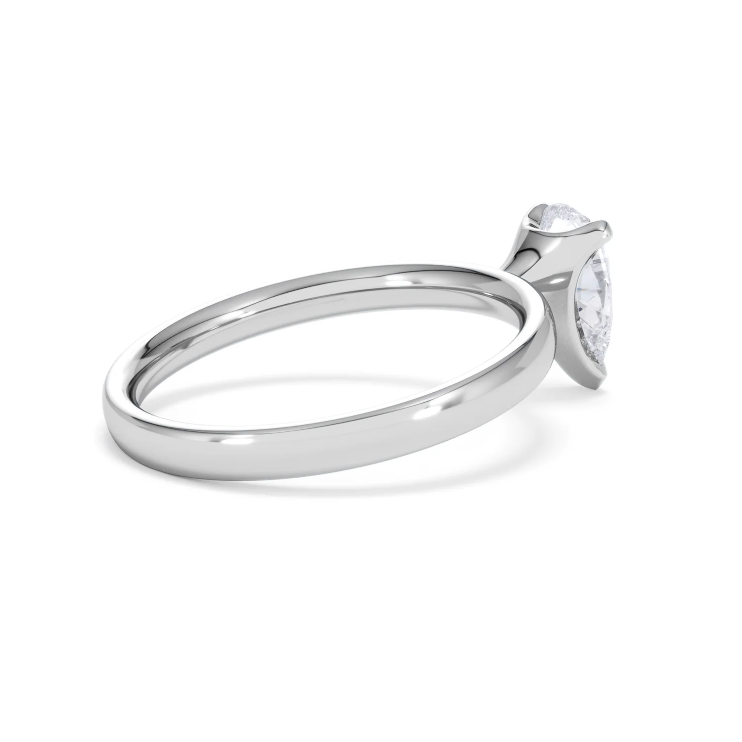 Origin 1.00ct Pear Cut Lab Diamond Solitaire Engagement Ring in 18K White Gold - Image 34