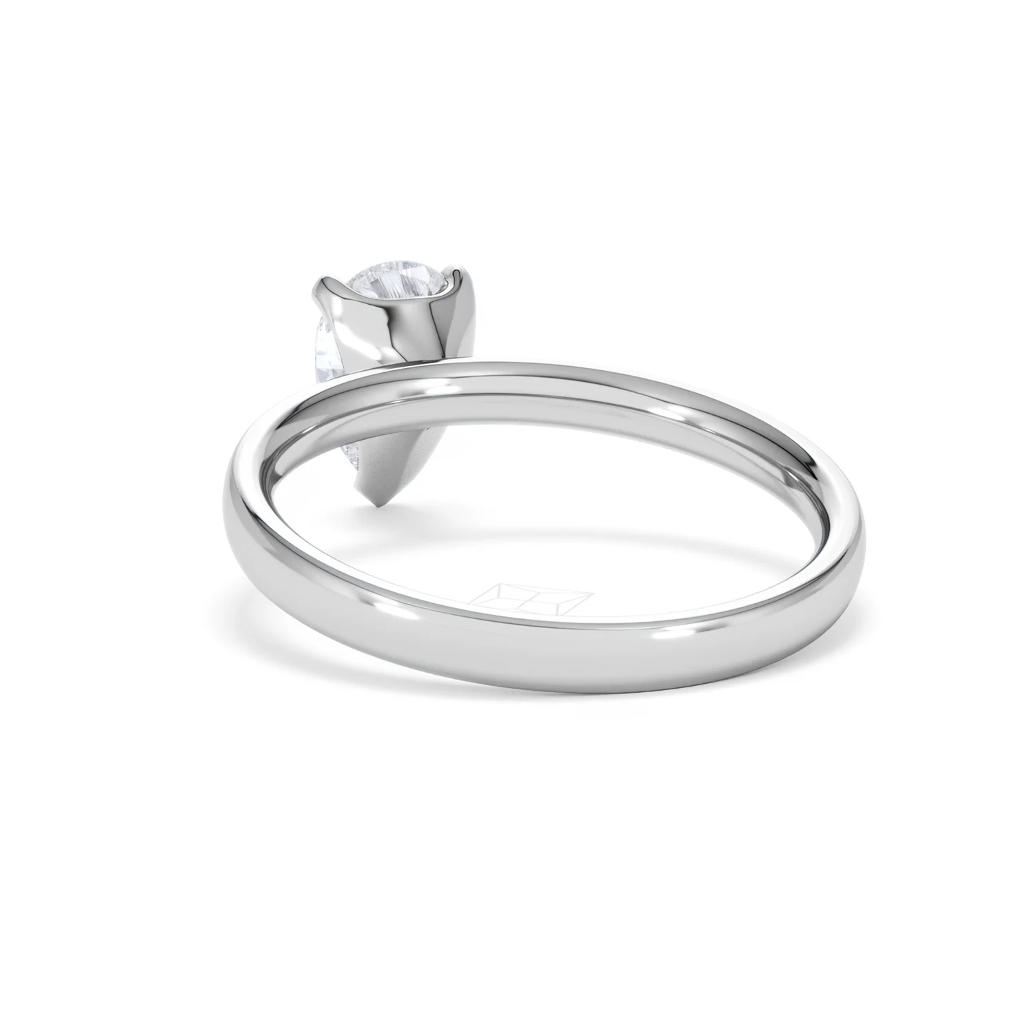 Origin 1.00ct Pear Cut Lab Diamond Solitaire Engagement Ring in 18K White Gold - Image 52