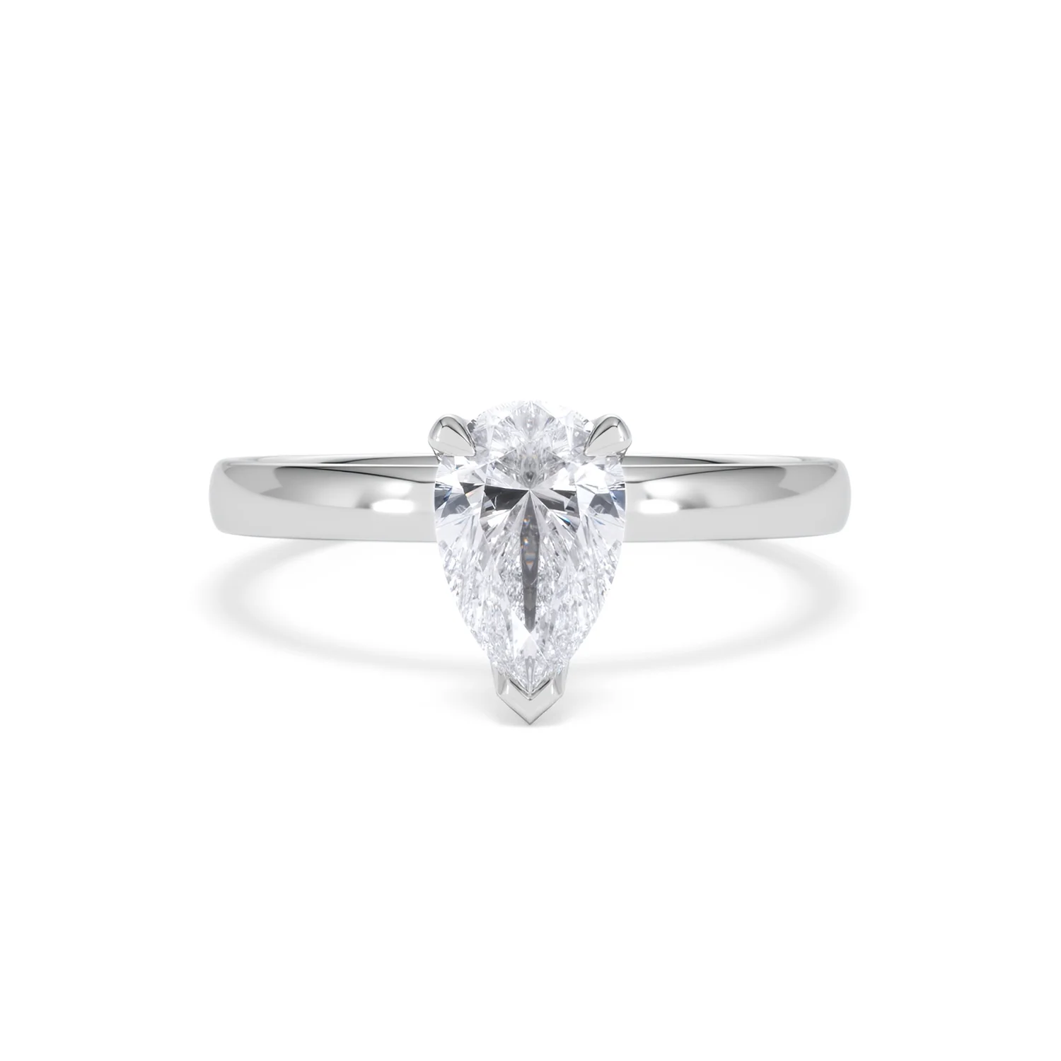 Origin 1.00ct Pear Cut Lab Diamond Solitaire Engagement Ring in 18K White Gold - Image 7