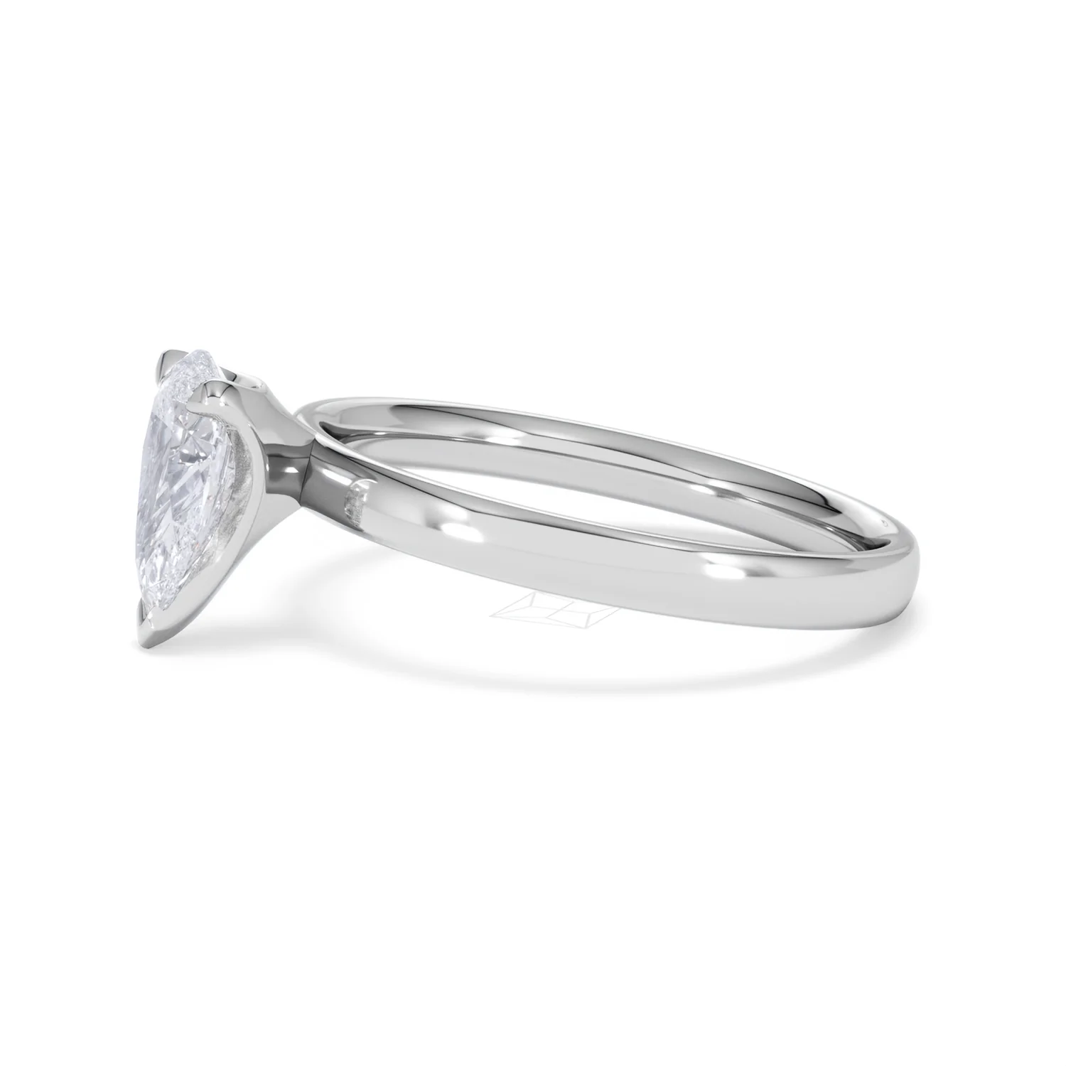 Origin 1.00ct Pear Cut Lab Diamond Solitaire Engagement Ring in 18K White Gold - Image 71