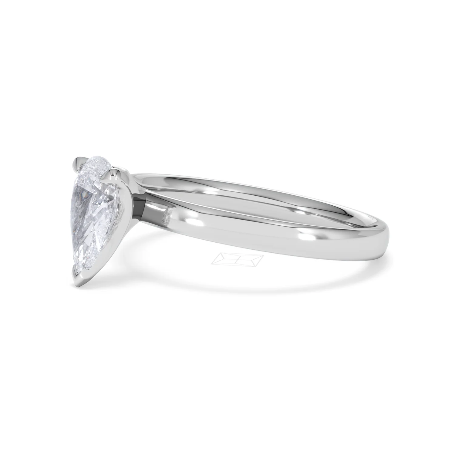 Origin 1.00ct Pear Cut Lab Diamond Solitaire Engagement Ring in 18K White Gold - Image 74