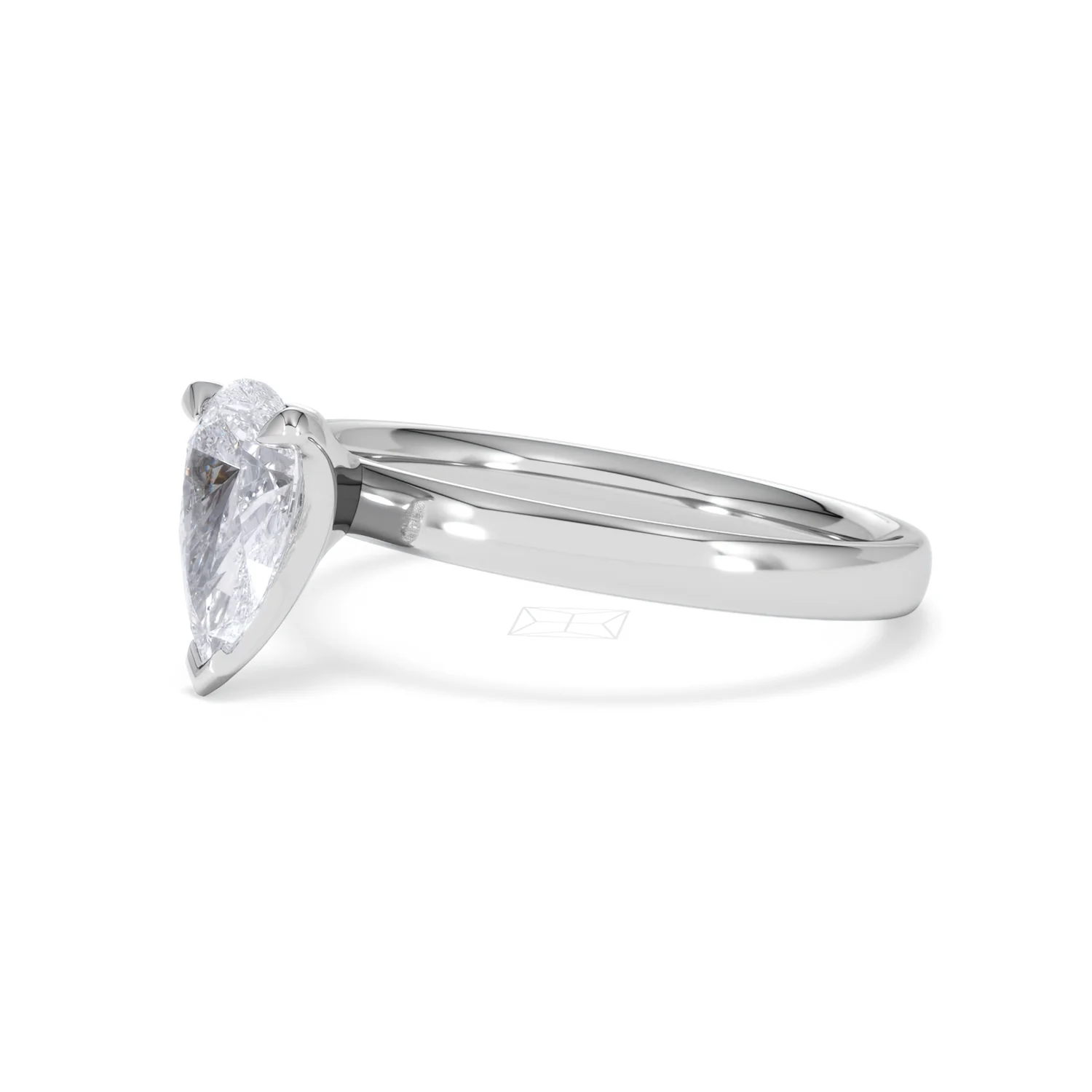Origin 1.00ct Pear Cut Lab Diamond Solitaire Engagement Ring in 18K White Gold - Image 75