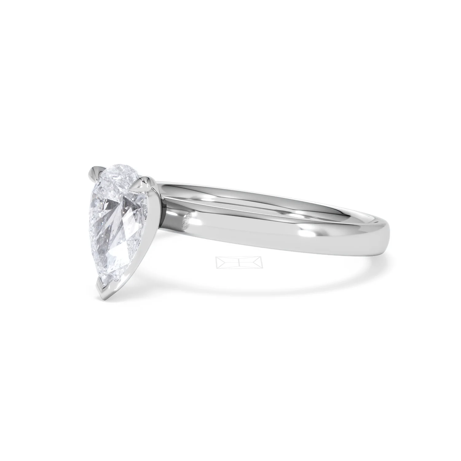 Origin 1.00ct Pear Cut Lab Diamond Solitaire Engagement Ring in 18K White Gold - Image 77