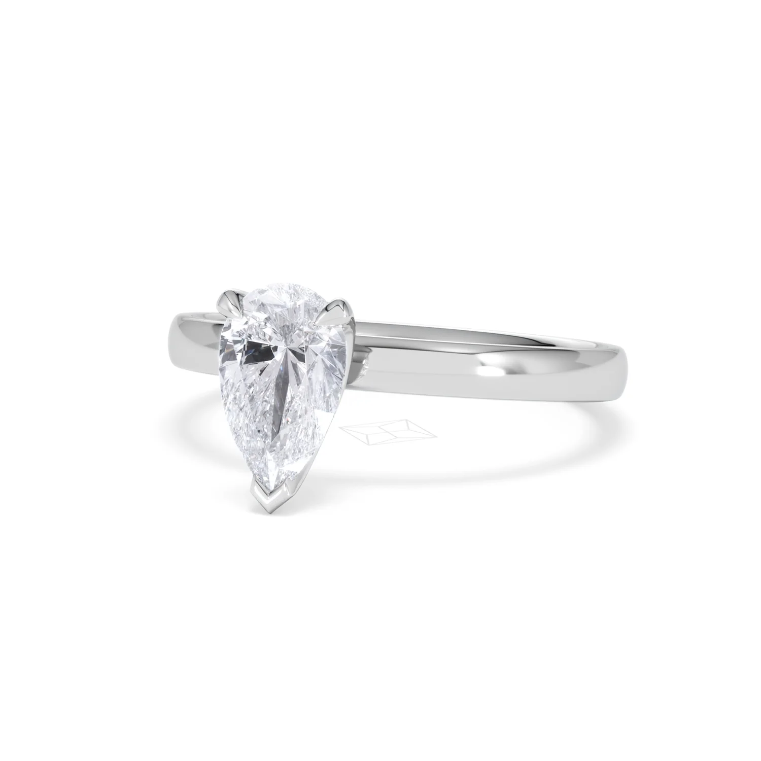 Origin 1.00ct Pear Cut Lab Diamond Solitaire Engagement Ring in 18K White Gold - Image 82