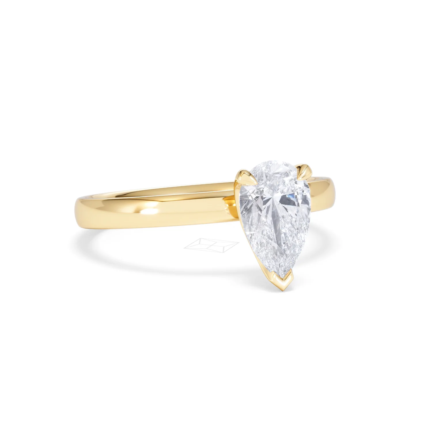 Origin 1.00ct Pear Cut Lab Diamond Solitaire Engagement Ring in 18K Yellow Gold - Image 13
