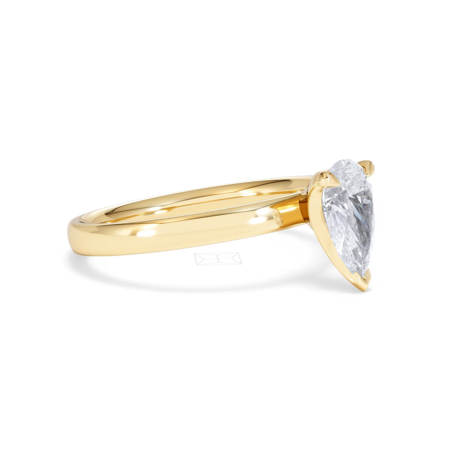 Origin 1.00ct Pear Cut Lab Diamond Solitaire Engagement Ring in 18K Yellow Gold - Image 19