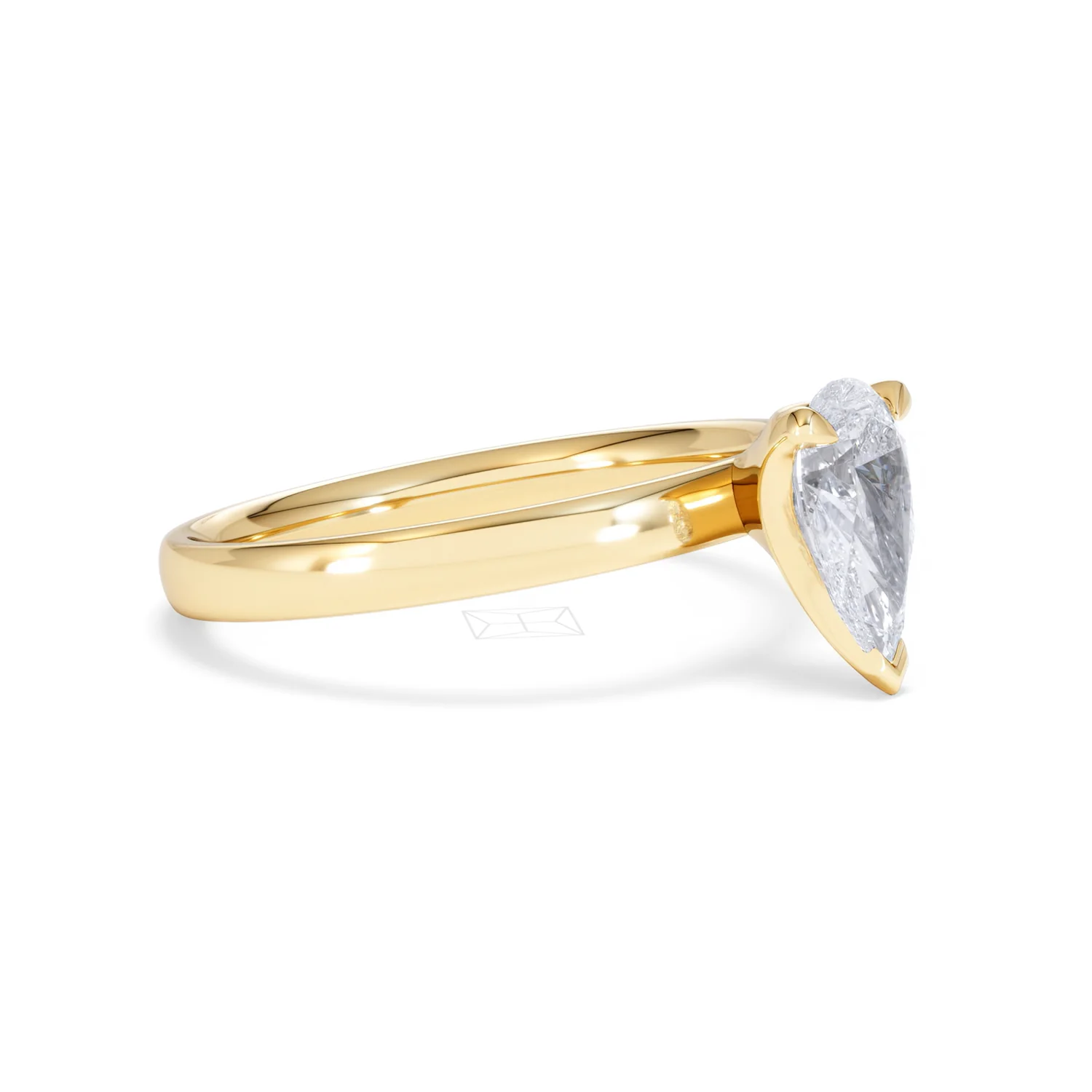 Origin 1.00ct Pear Cut Lab Diamond Solitaire Engagement Ring in 18K Yellow Gold - Image 20