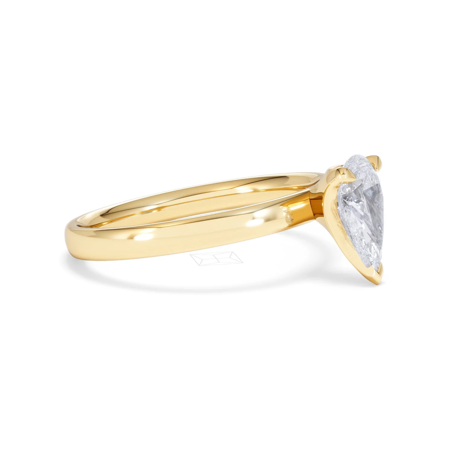 Origin 1.00ct Pear Cut Lab Diamond Solitaire Engagement Ring in 18K Yellow Gold - Image 21