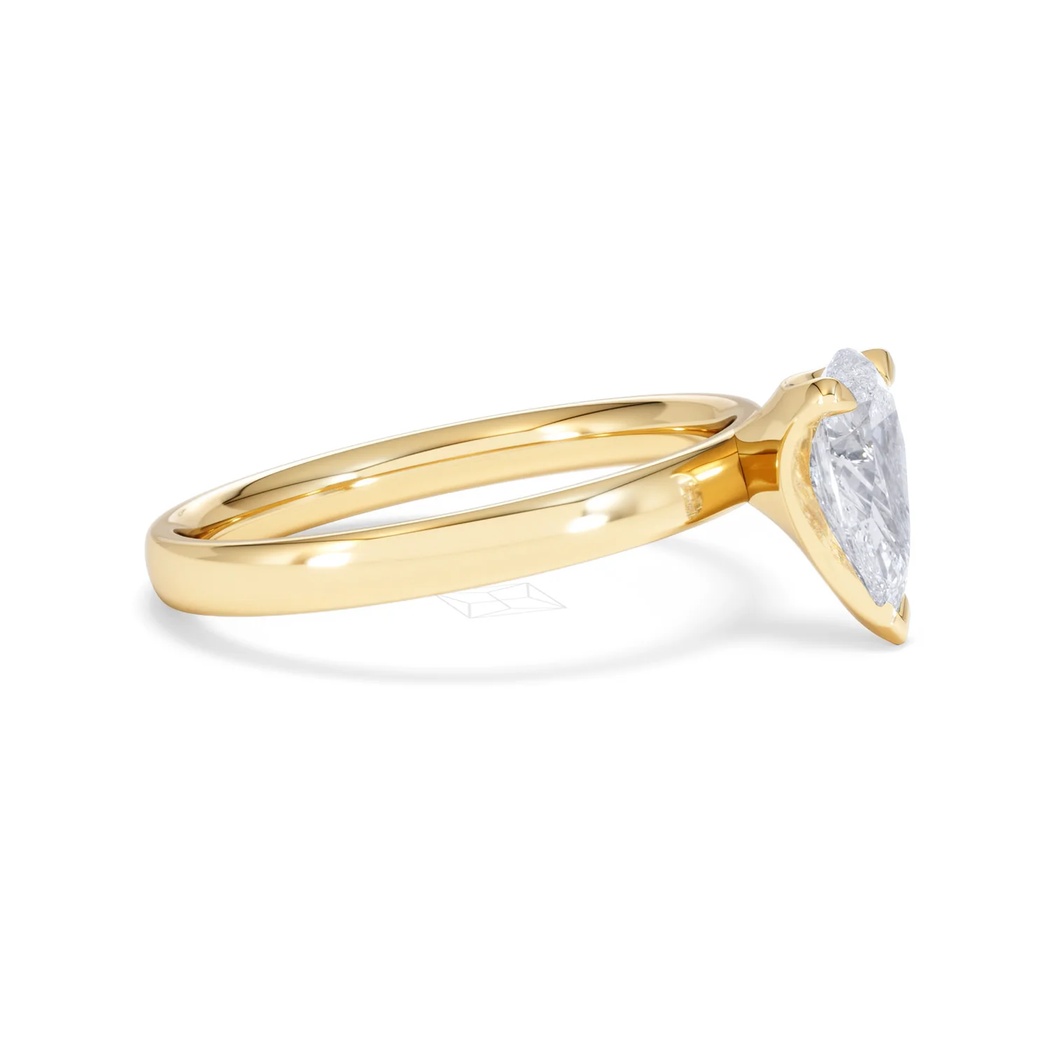 Origin 1.00ct Pear Cut Lab Diamond Solitaire Engagement Ring in 18K Yellow Gold - Image 23