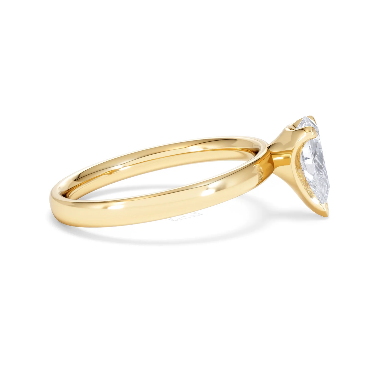 Origin 1.00ct Pear Cut Lab Diamond Solitaire Engagement Ring in 18K Yellow Gold - Image 27