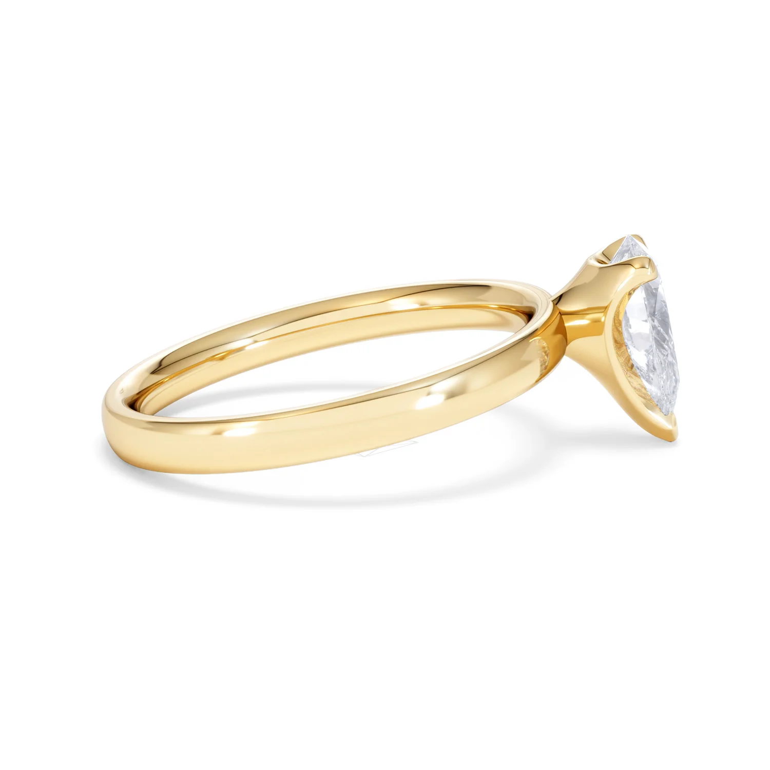 Origin 1.00ct Pear Cut Lab Diamond Solitaire Engagement Ring in 18K Yellow Gold - Image 28