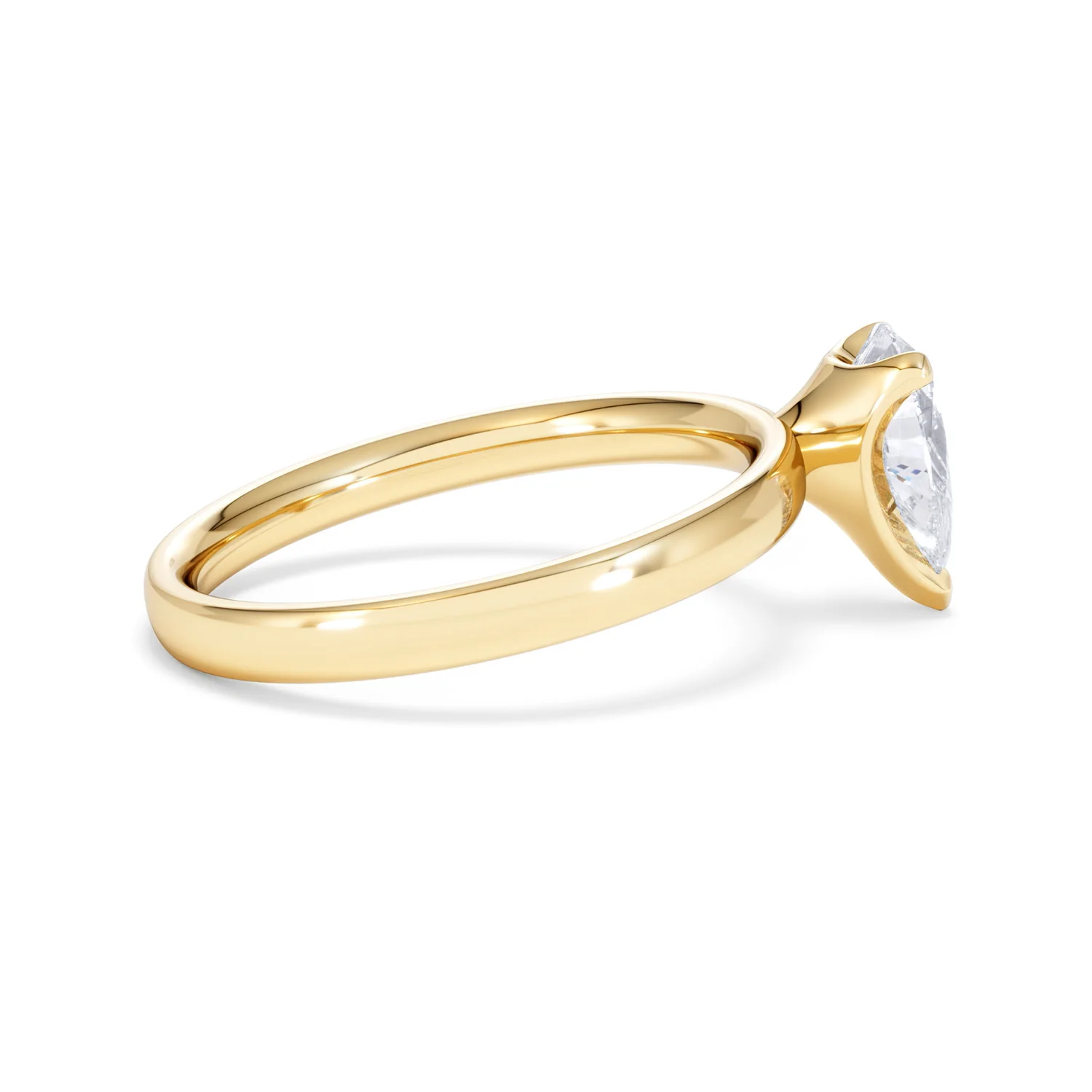 Origin 1.00ct Pear Cut Lab Diamond Solitaire Engagement Ring in 18K Yellow Gold - Image 30