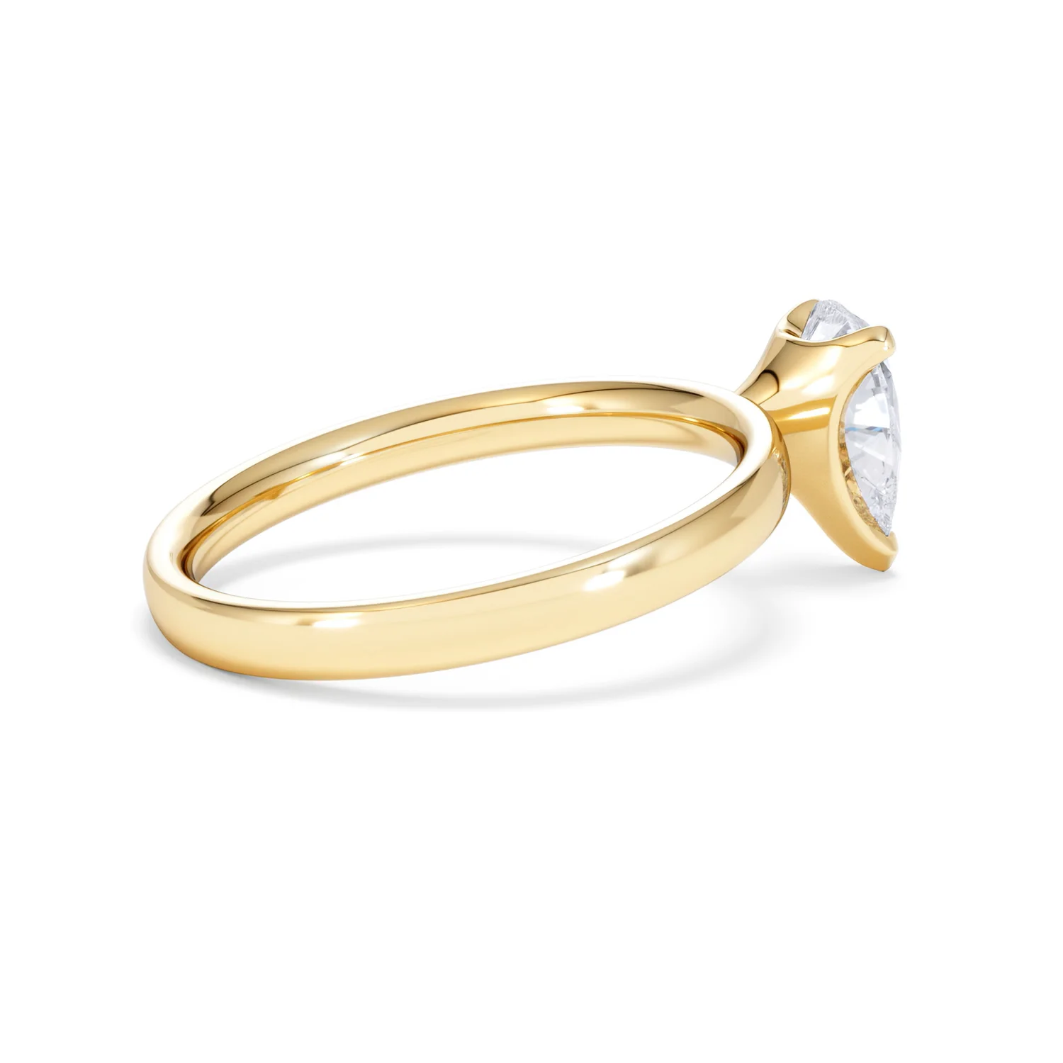 Origin 1.00ct Pear Cut Lab Diamond Solitaire Engagement Ring in 18K Yellow Gold - Image 33