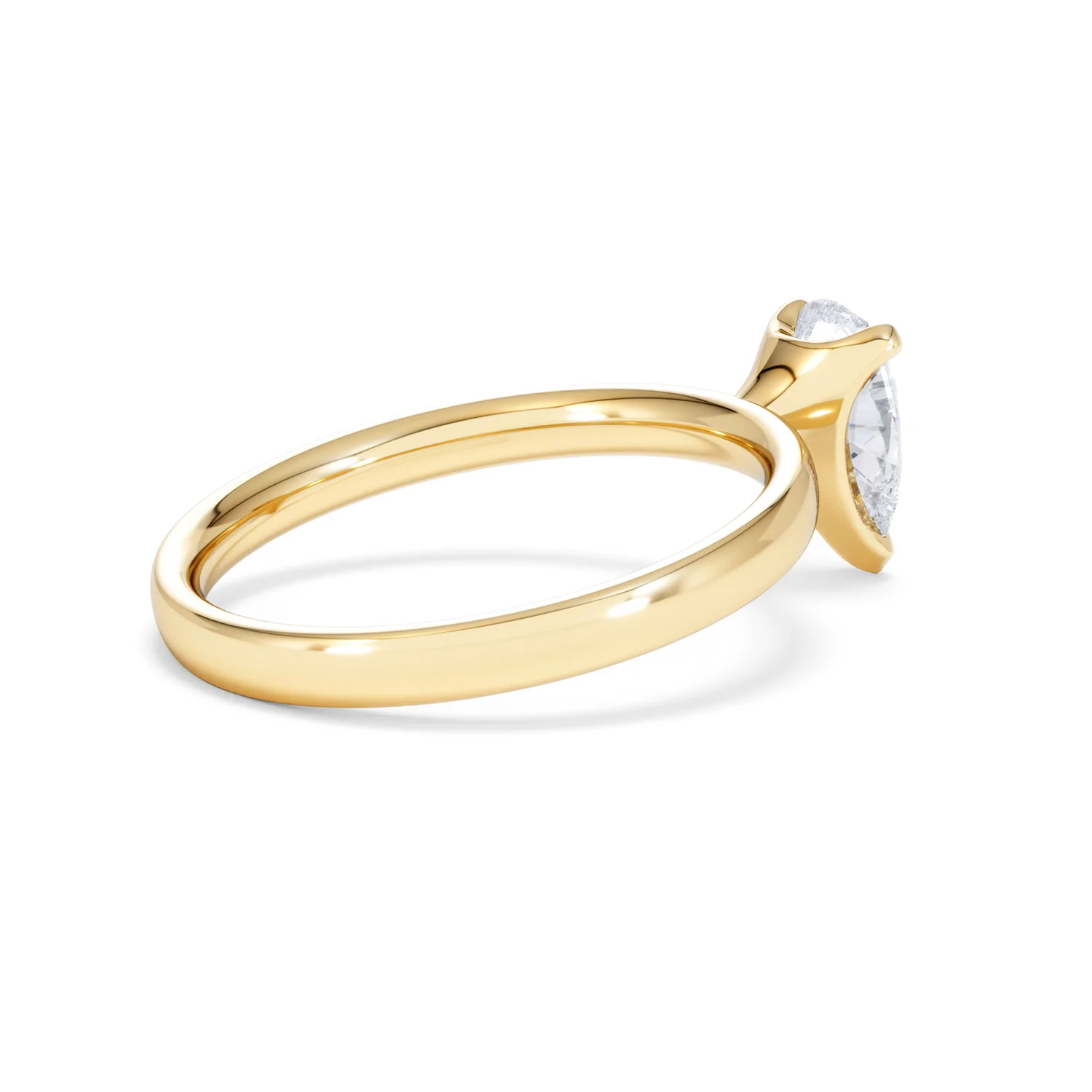 Origin 1.00ct Pear Cut Lab Diamond Solitaire Engagement Ring in 18K Yellow Gold - Image 35