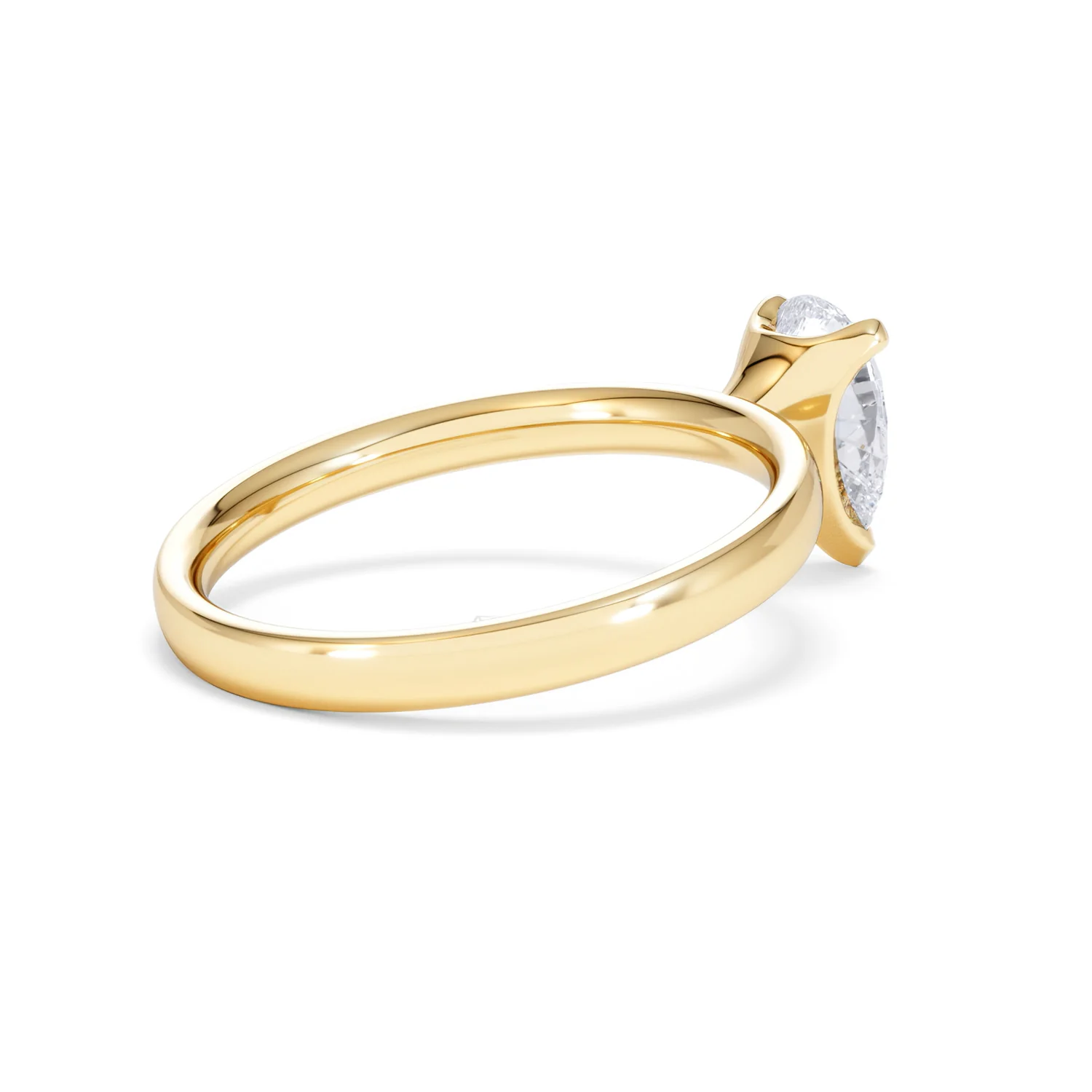 Origin 1.00ct Pear Cut Lab Diamond Solitaire Engagement Ring in 18K Yellow Gold - Image 36