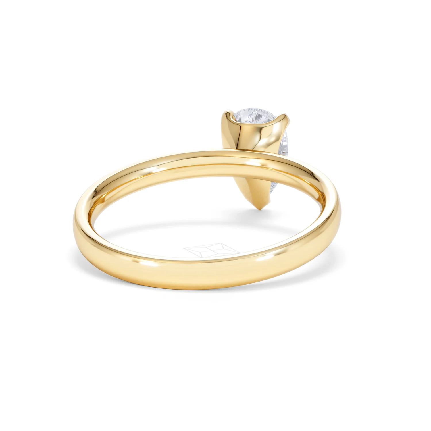 Origin 1.00ct Pear Cut Lab Diamond Solitaire Engagement Ring in 18K Yellow Gold - Image 44