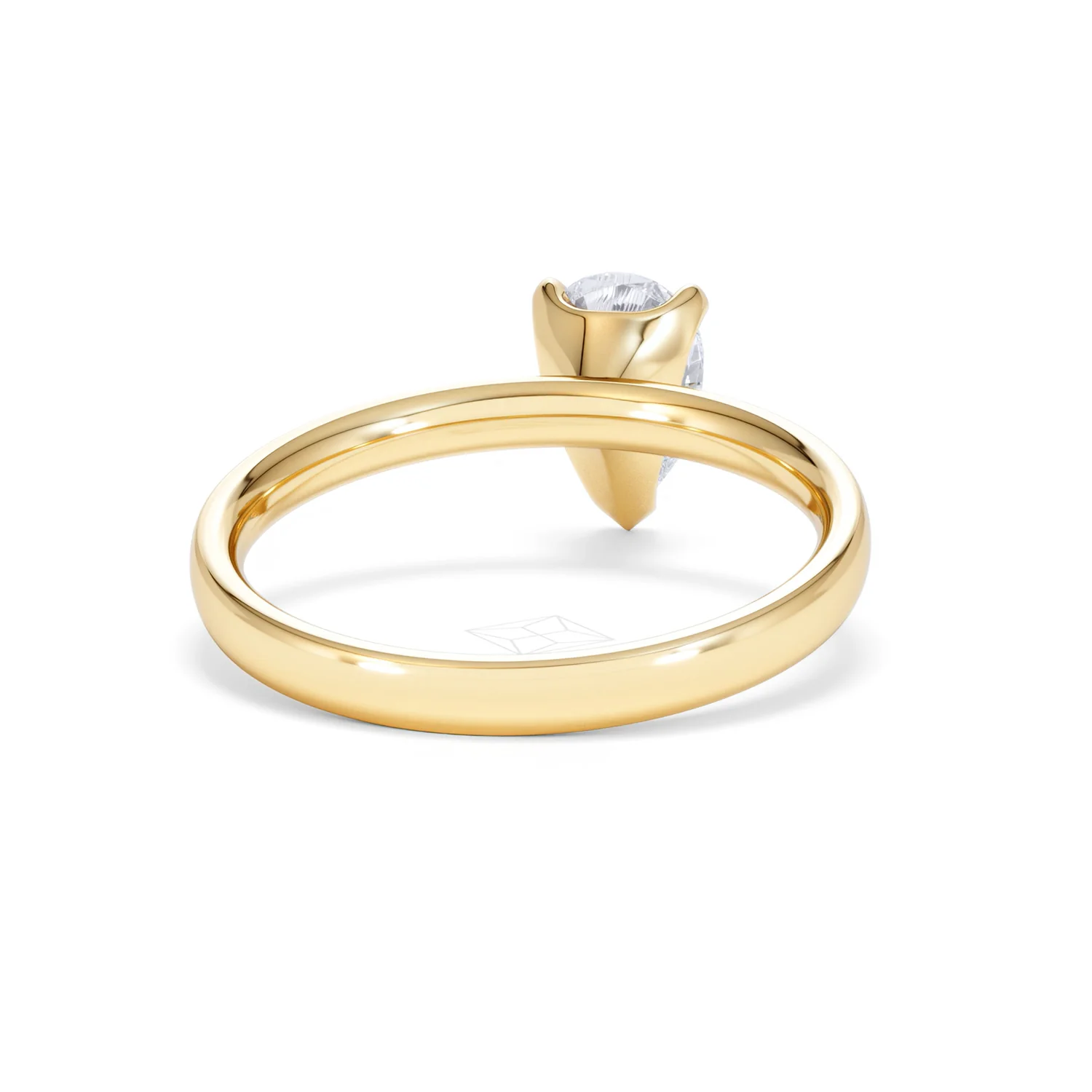 Origin 1.00ct Pear Cut Lab Diamond Solitaire Engagement Ring in 18K Yellow Gold - Image 45