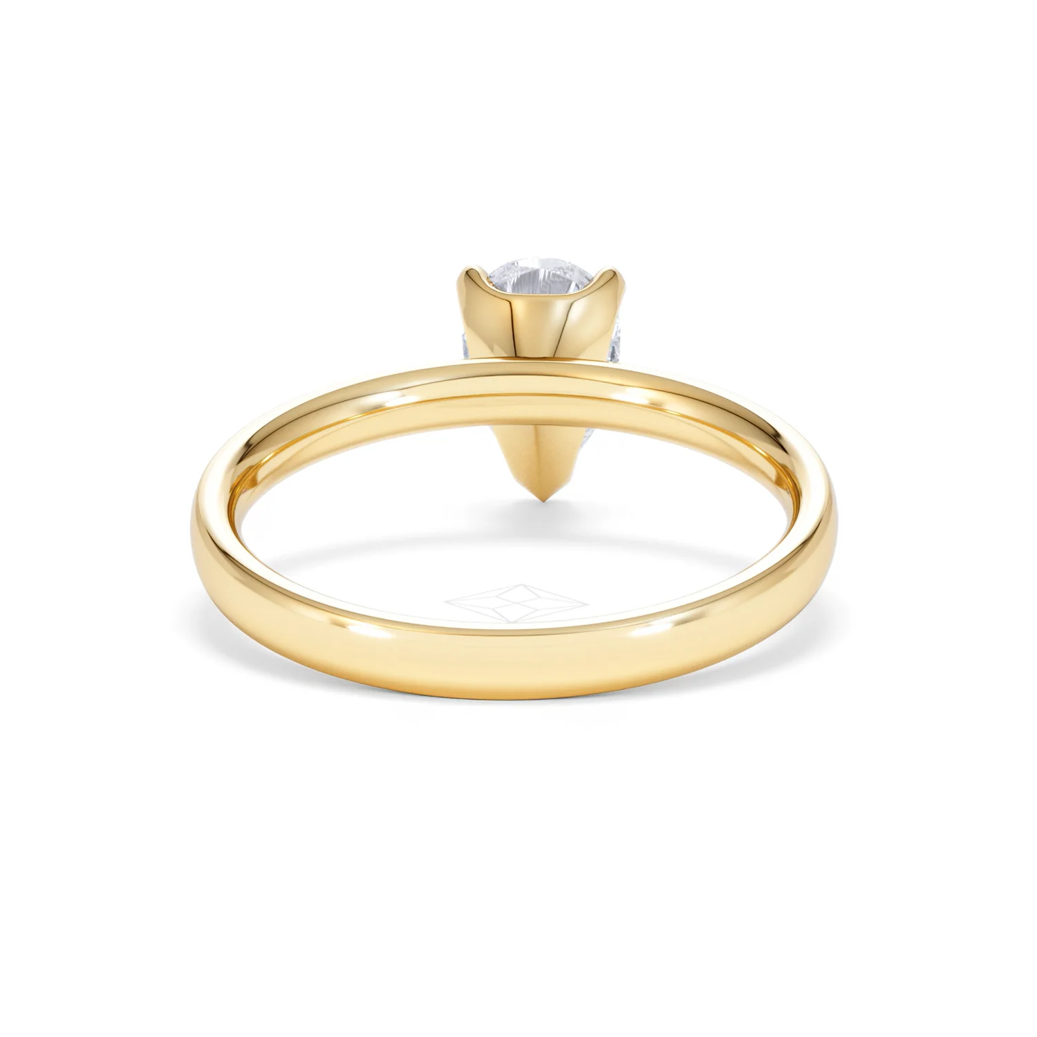 Origin 1.00ct Pear Cut Lab Diamond Solitaire Engagement Ring in 18K Yellow Gold - Image 47