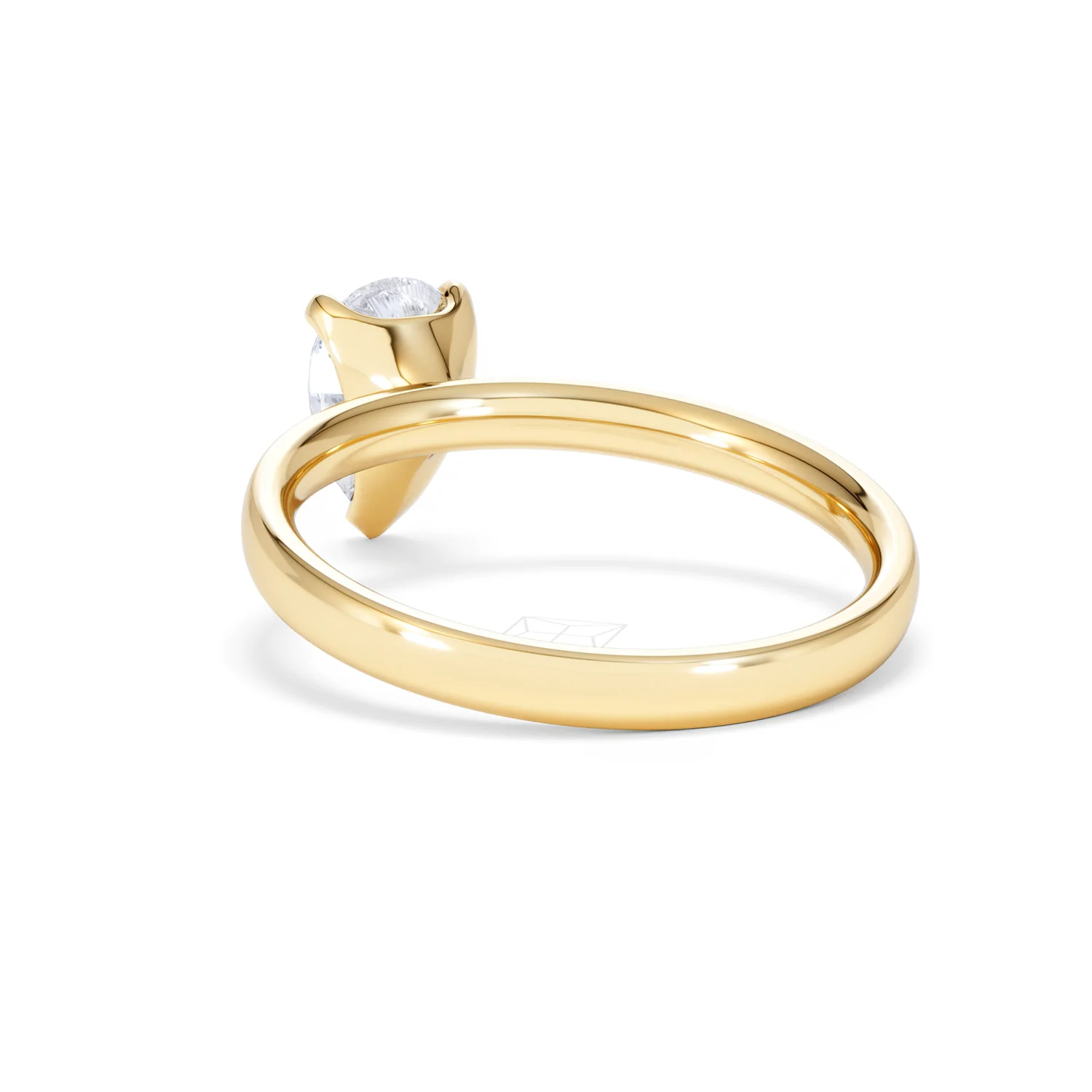 Origin 1.00ct Pear Cut Lab Diamond Solitaire Engagement Ring in 18K Yellow Gold - Image 54