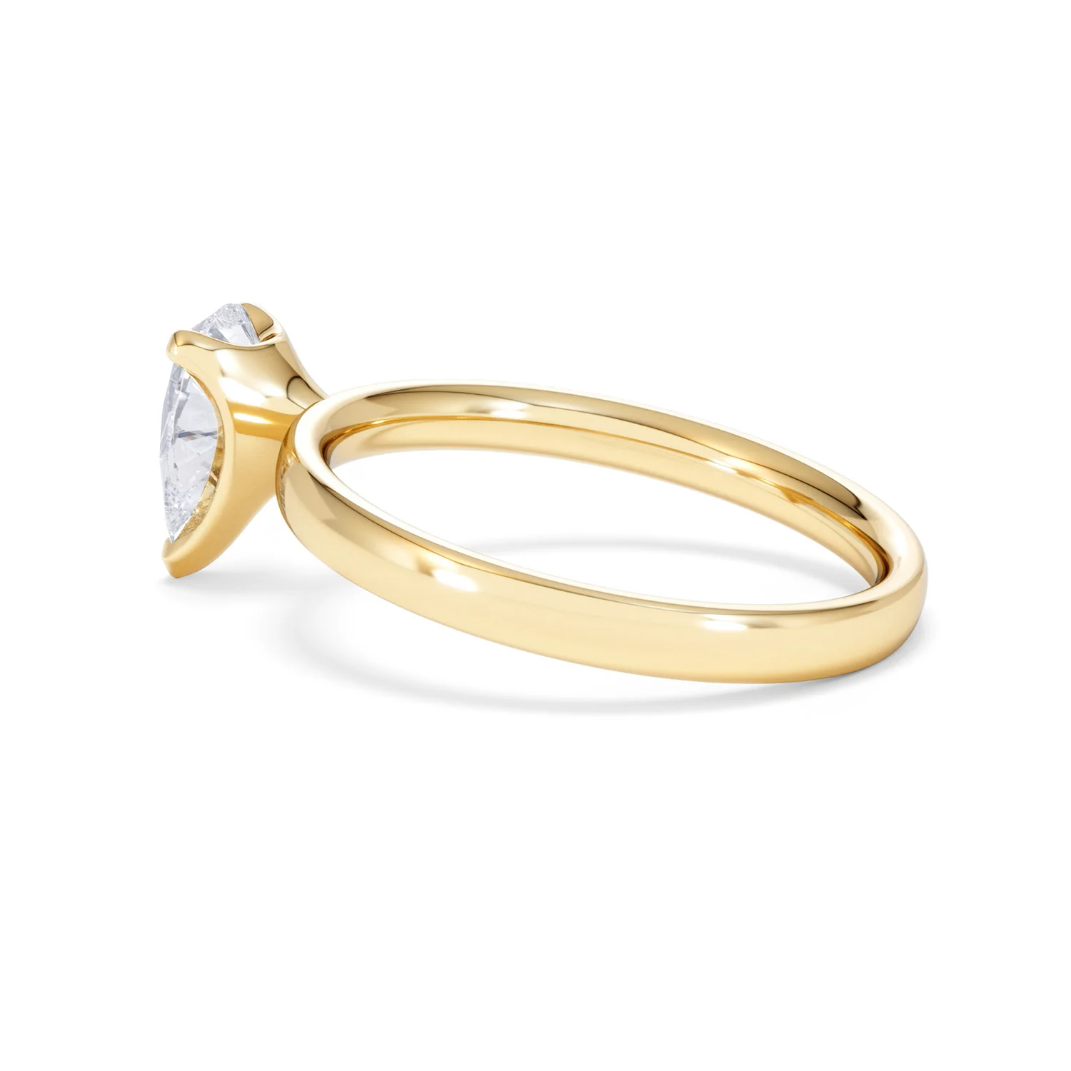Origin 1.00ct Pear Cut Lab Diamond Solitaire Engagement Ring in 18K Yellow Gold - Image 63