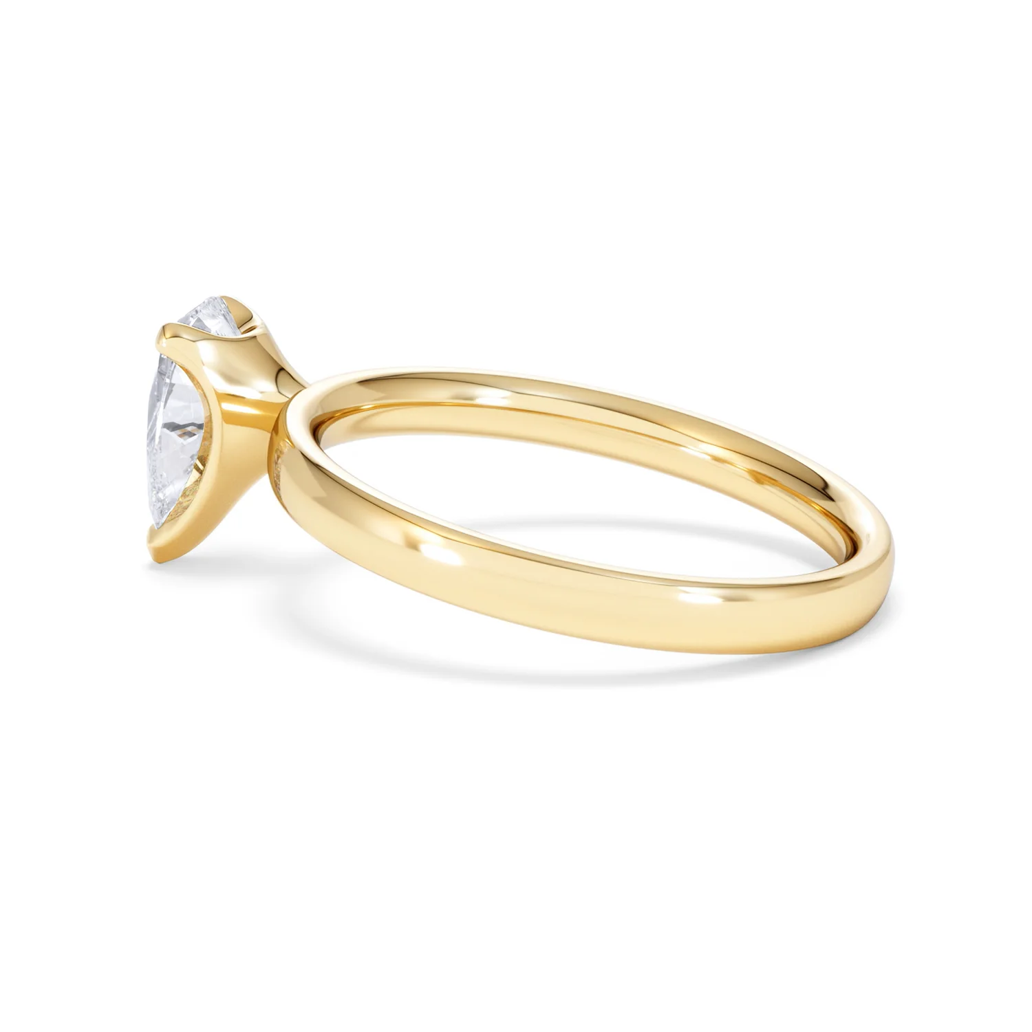 Origin 1.00ct Pear Cut Lab Diamond Solitaire Engagement Ring in 18K Yellow Gold - Image 64